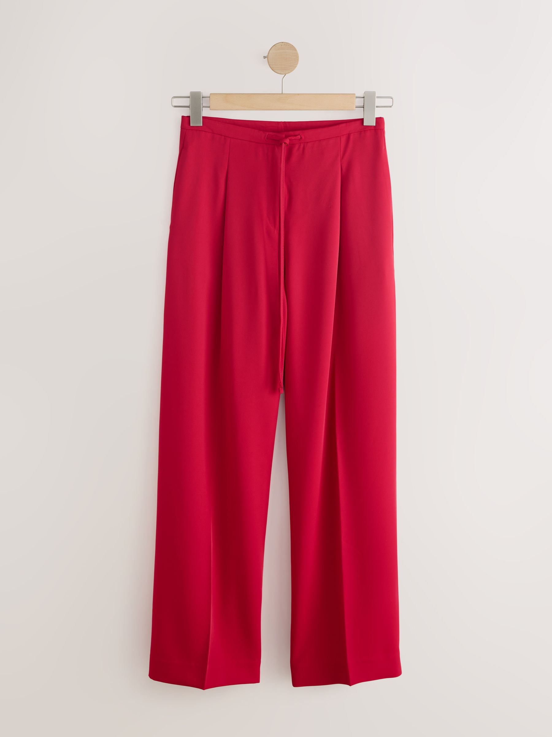 Tie Waist Wide Leg Trousers - Red - Regular - SIP Still Life