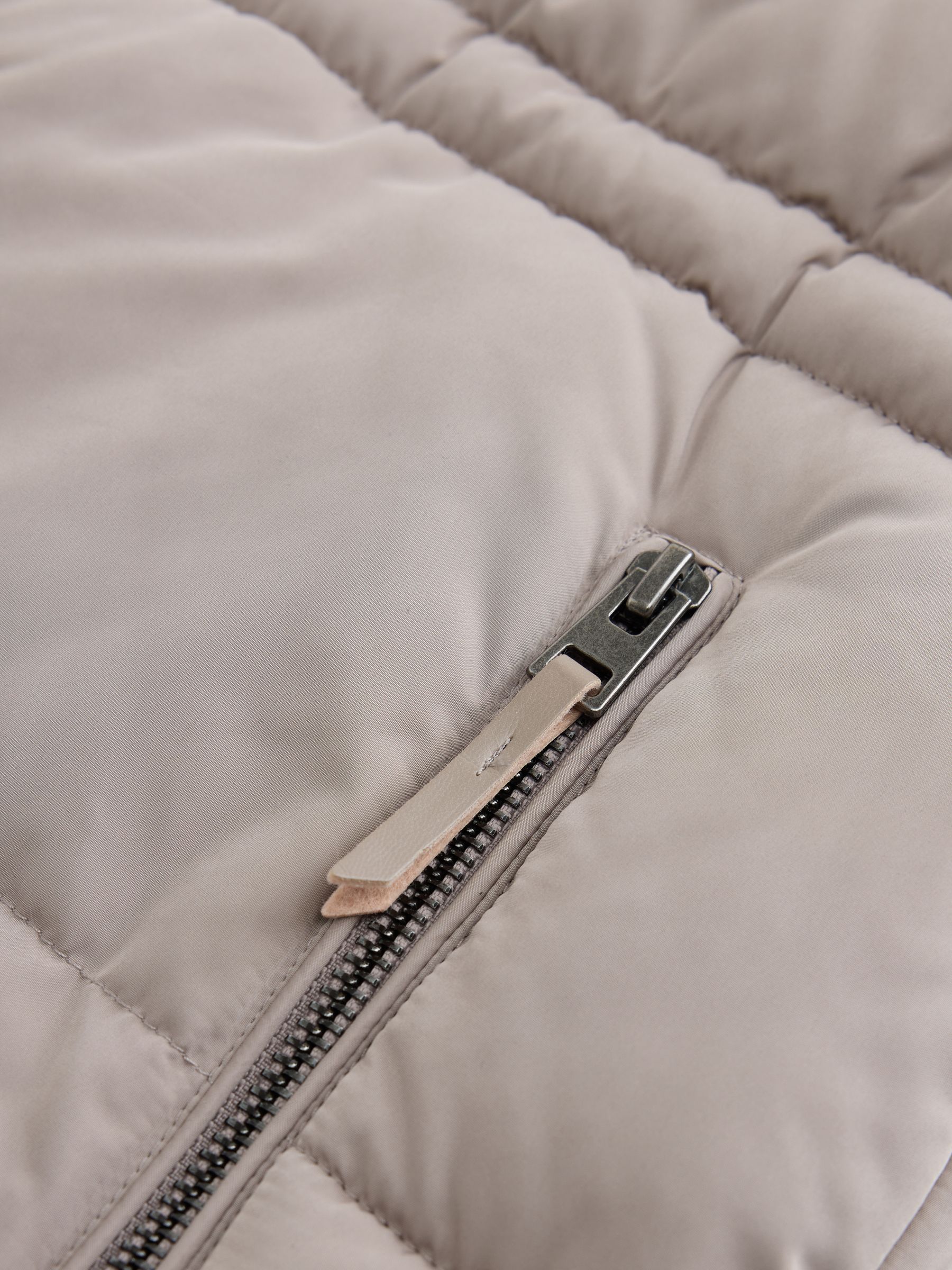 Shower Resistant Hooded Long Padded Puffer Coat - Grey - Regular - SIP Still Life