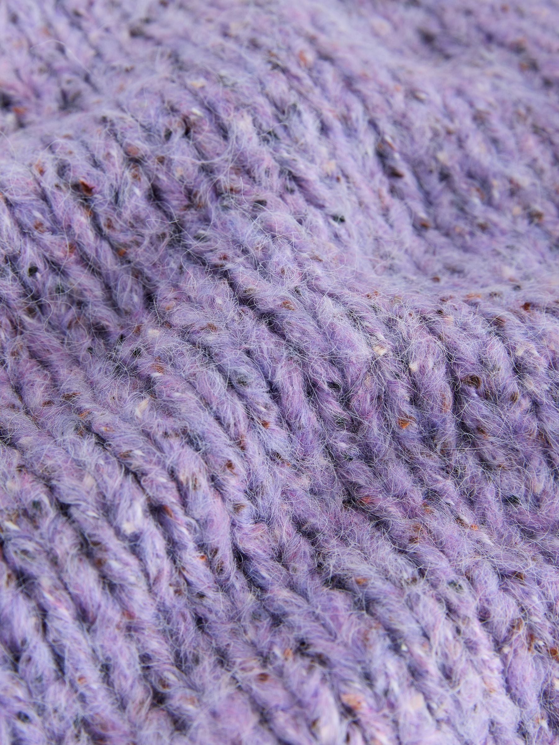 Soft Touch Chunky Knit Open Cardigan - Purple Neppy - Regular - SIP Still Life