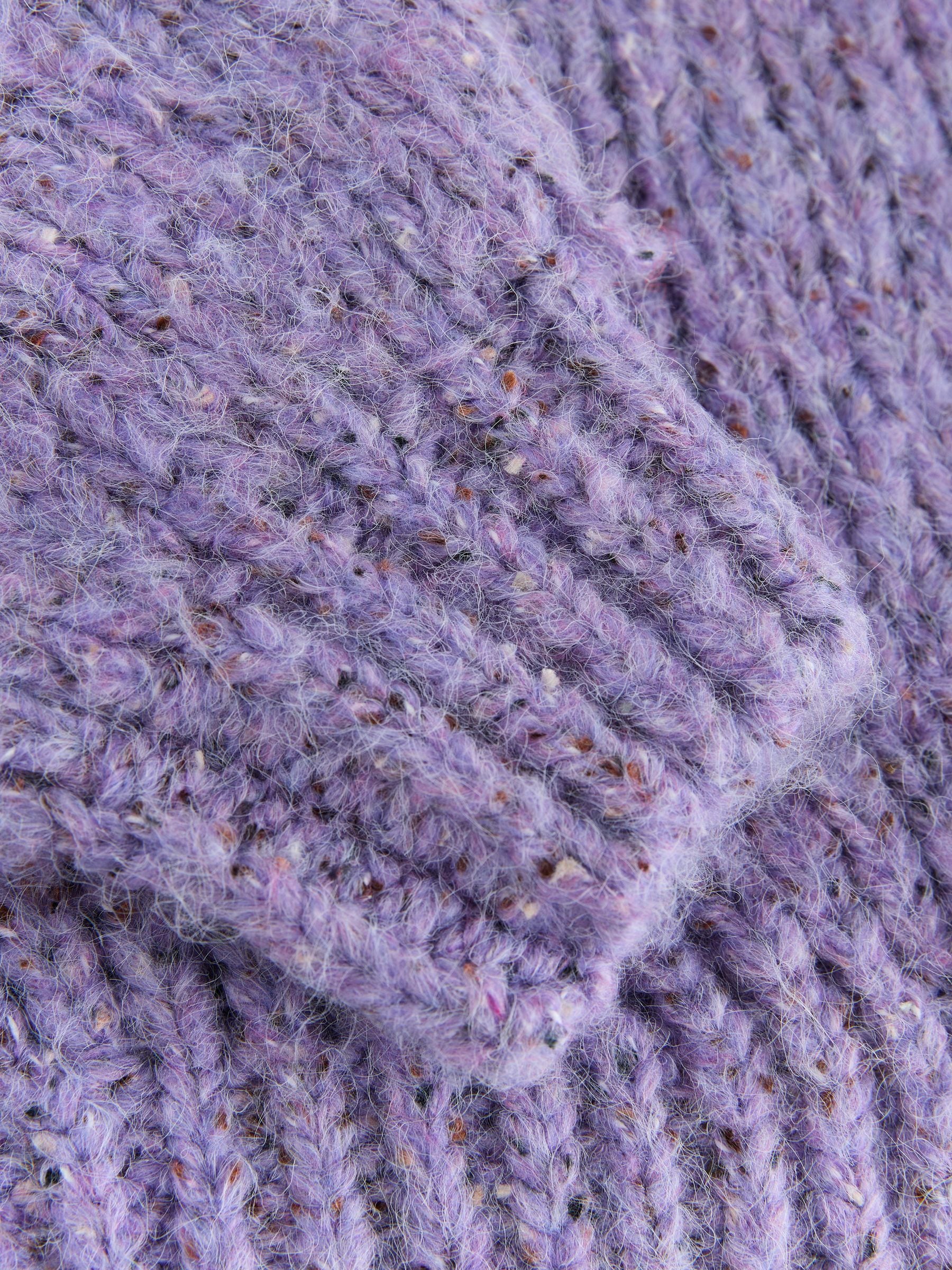 Soft Touch Chunky Knit Open Cardigan - Purple Neppy - Regular - SIP Still Life
