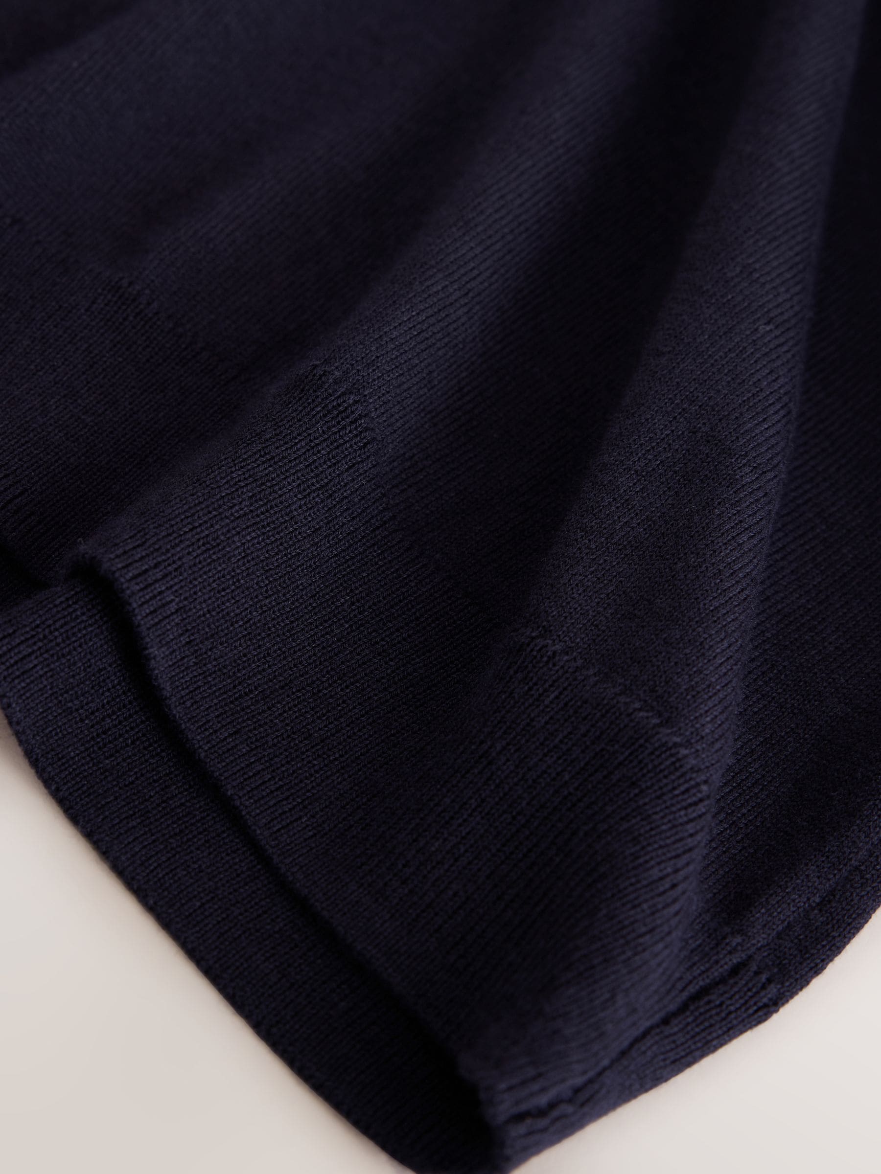Cotton Rich Soft Touch Long Sleeve Crew Neck Jumper - Navy Blue - Regular - SIP Still Life