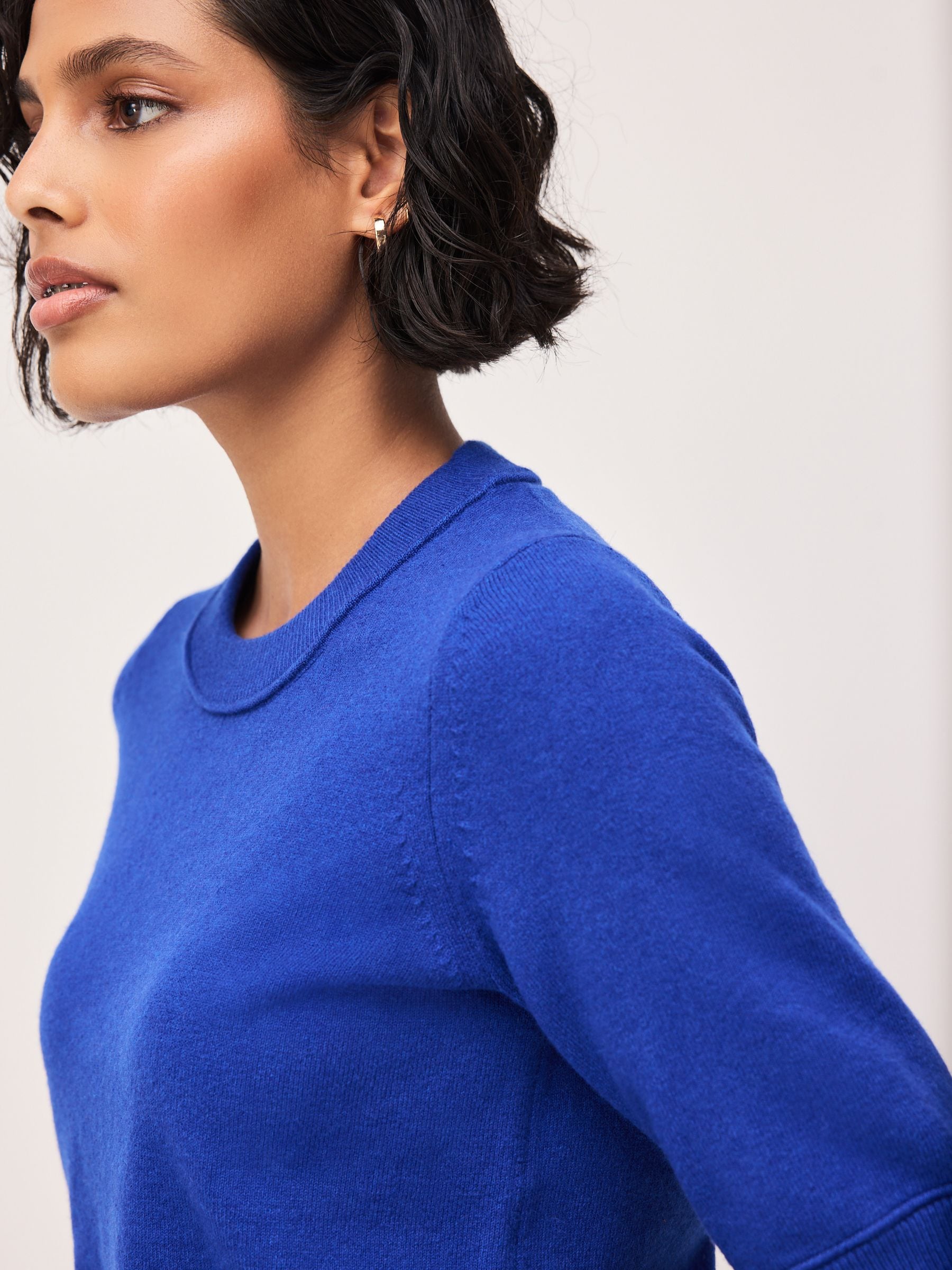 Supersoft Short Sleeve Knitted T-Shirt - Cobalt Blue - Regular - Location Worn