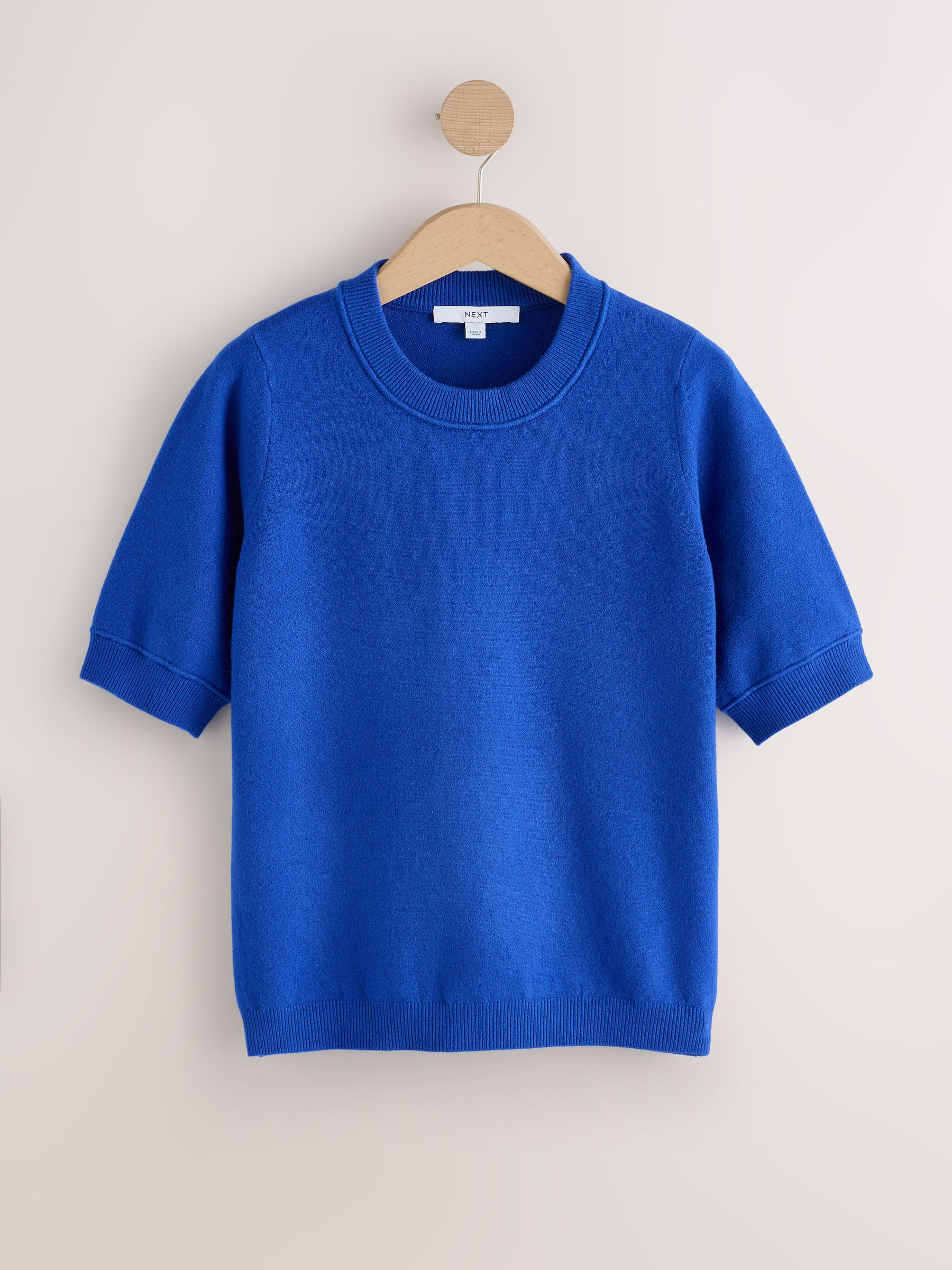 Supersoft Short Sleeve Knitted T-Shirt - Cobalt Blue - Regular - SIP Still Life