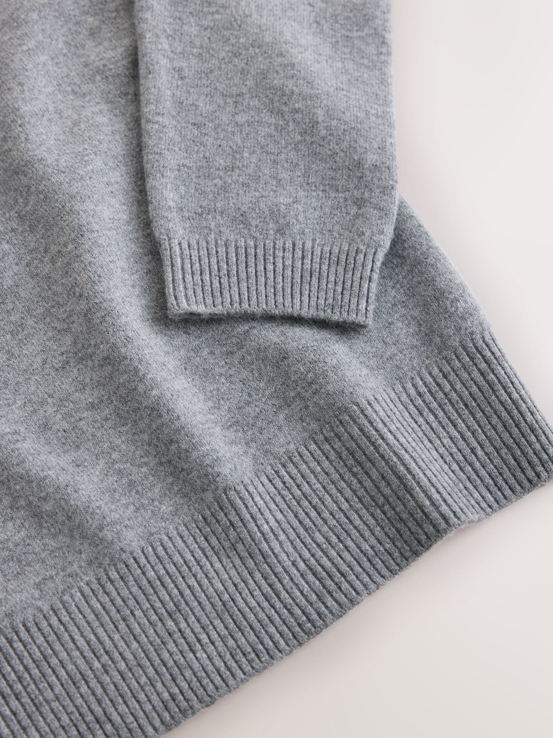 Supersoft V-Neck Long Sleeve Jumper - Grey - Regular - SIP Still Life
