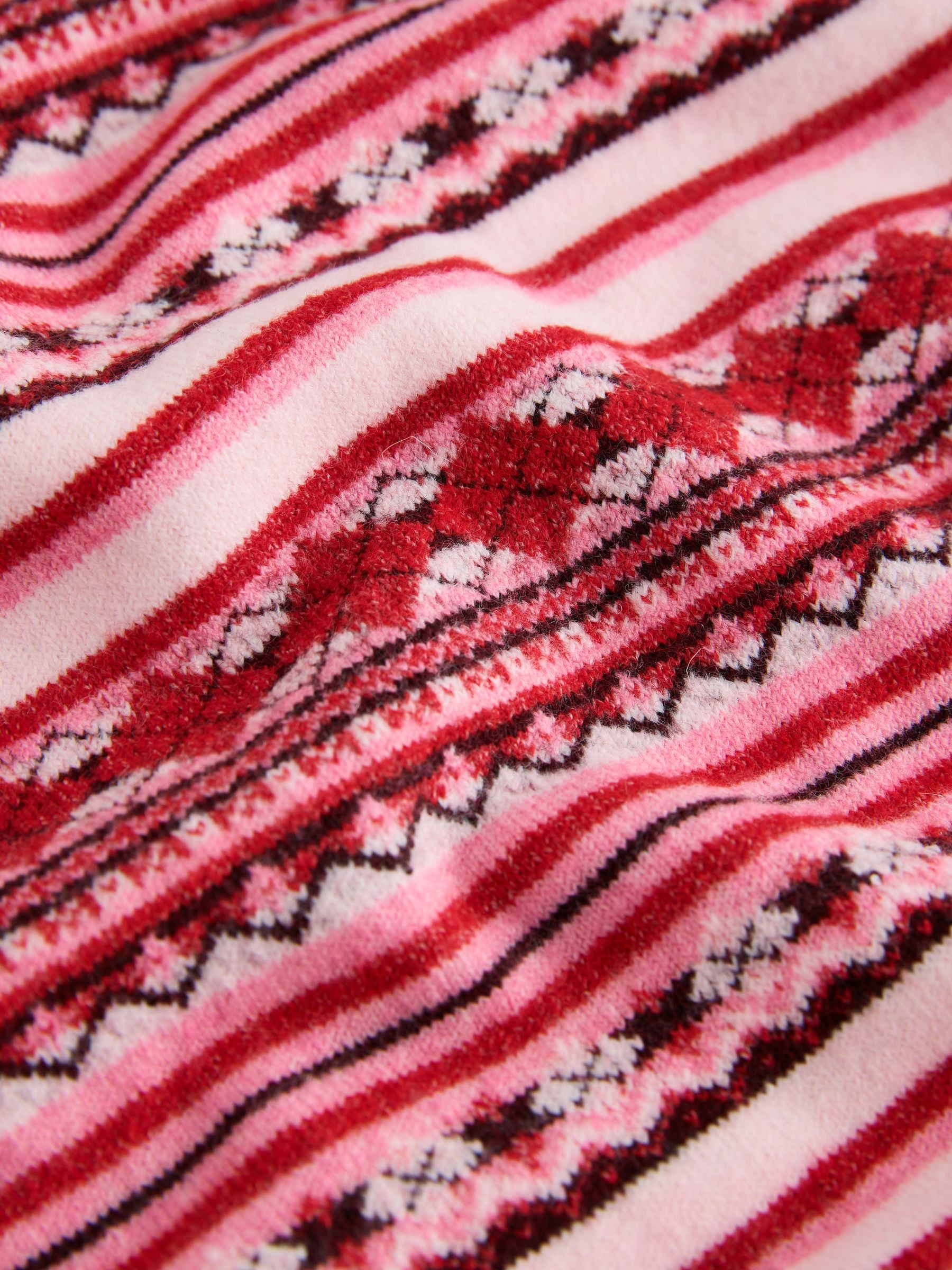 Supersoft V-Neck Long Sleeve Jumper - Pink Fairisle - Regular - SIP Still Life