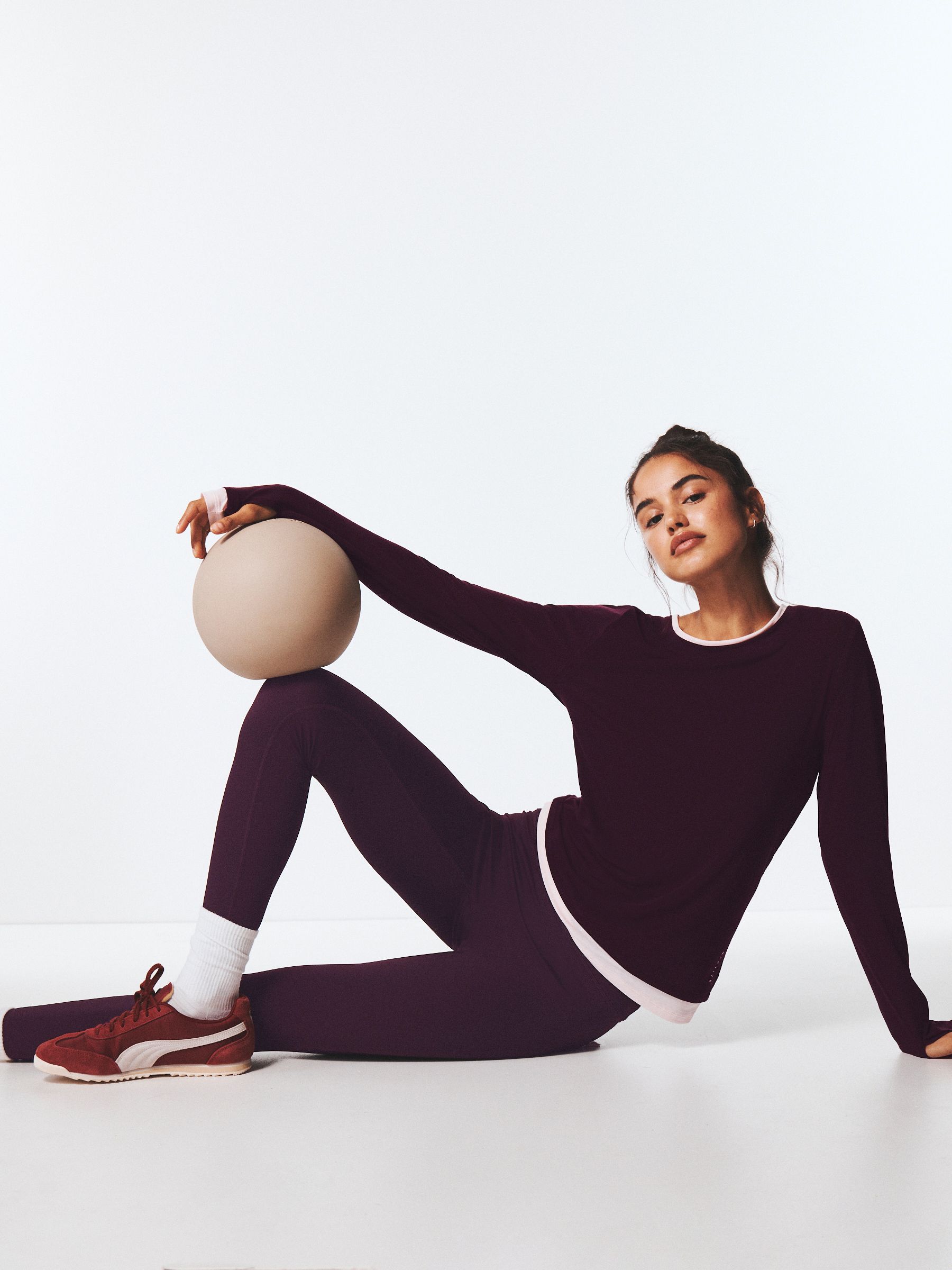 Active Power Sports Leggings - Burgundy Red - Reg/Long - Location Worn