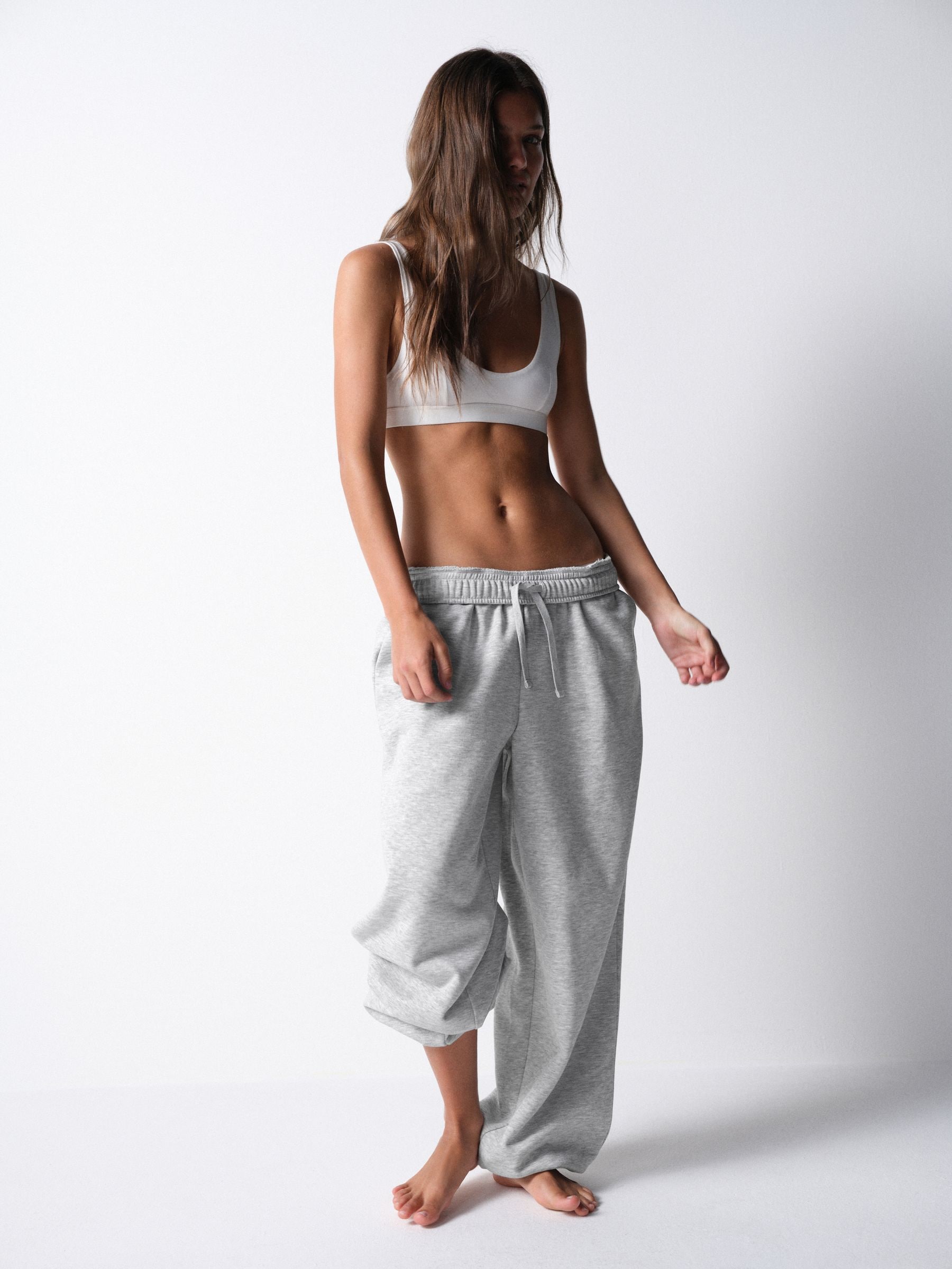 The Set 2 Pack Fold Over Waistband Joggers - Berry/Grey Marl - Regular - SIP Worn