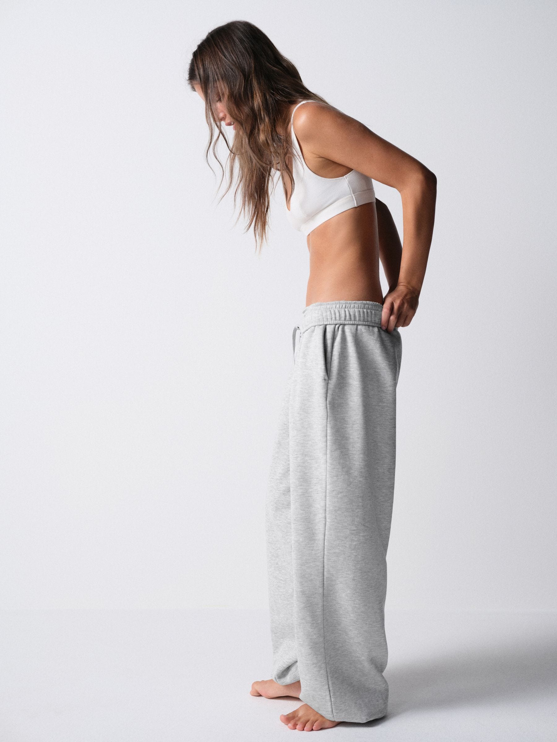 The Set 2 Pack Fold Over Waistband Joggers - Berry/Grey Marl - Regular - SIP Worn