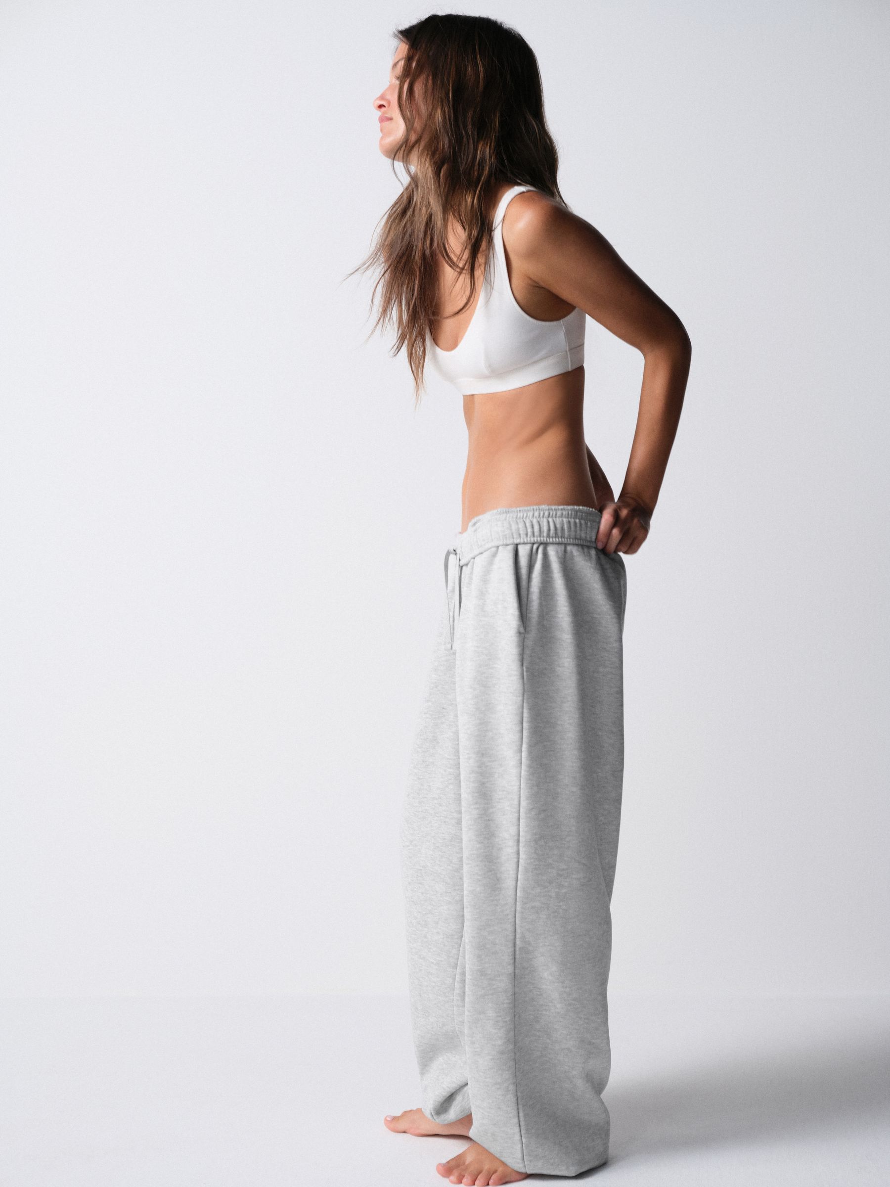 The Set 2 Pack Fold Over Waistband Joggers - Berry/Grey Marl - Regular - SIP Worn