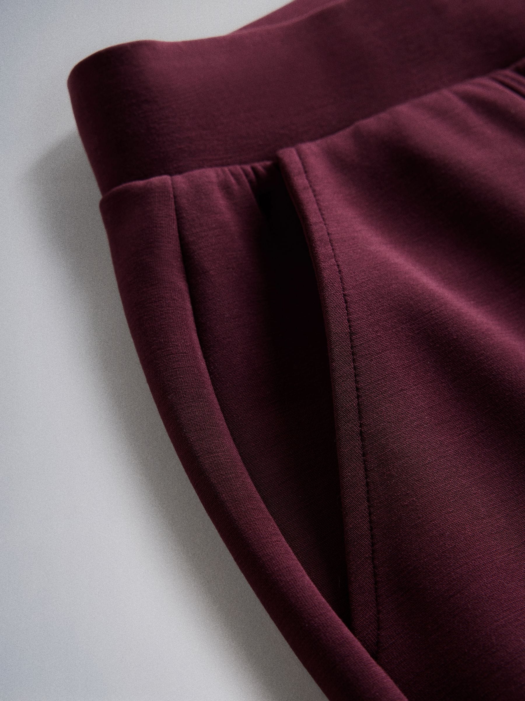 The Set Modal blend Half Zip Coord Loungewear Set - Burgundy Red - Regular - SIP Still Life