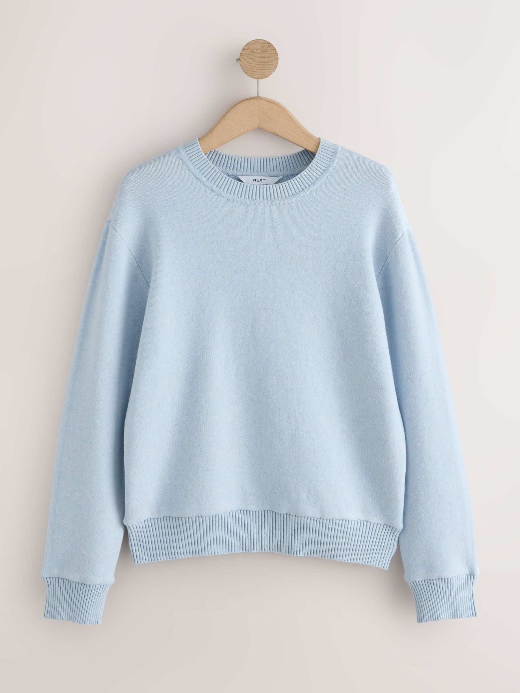 Long Sleeve Crew Neck Cosy Knit Jumper - Blue - Regular - SIP Still Life