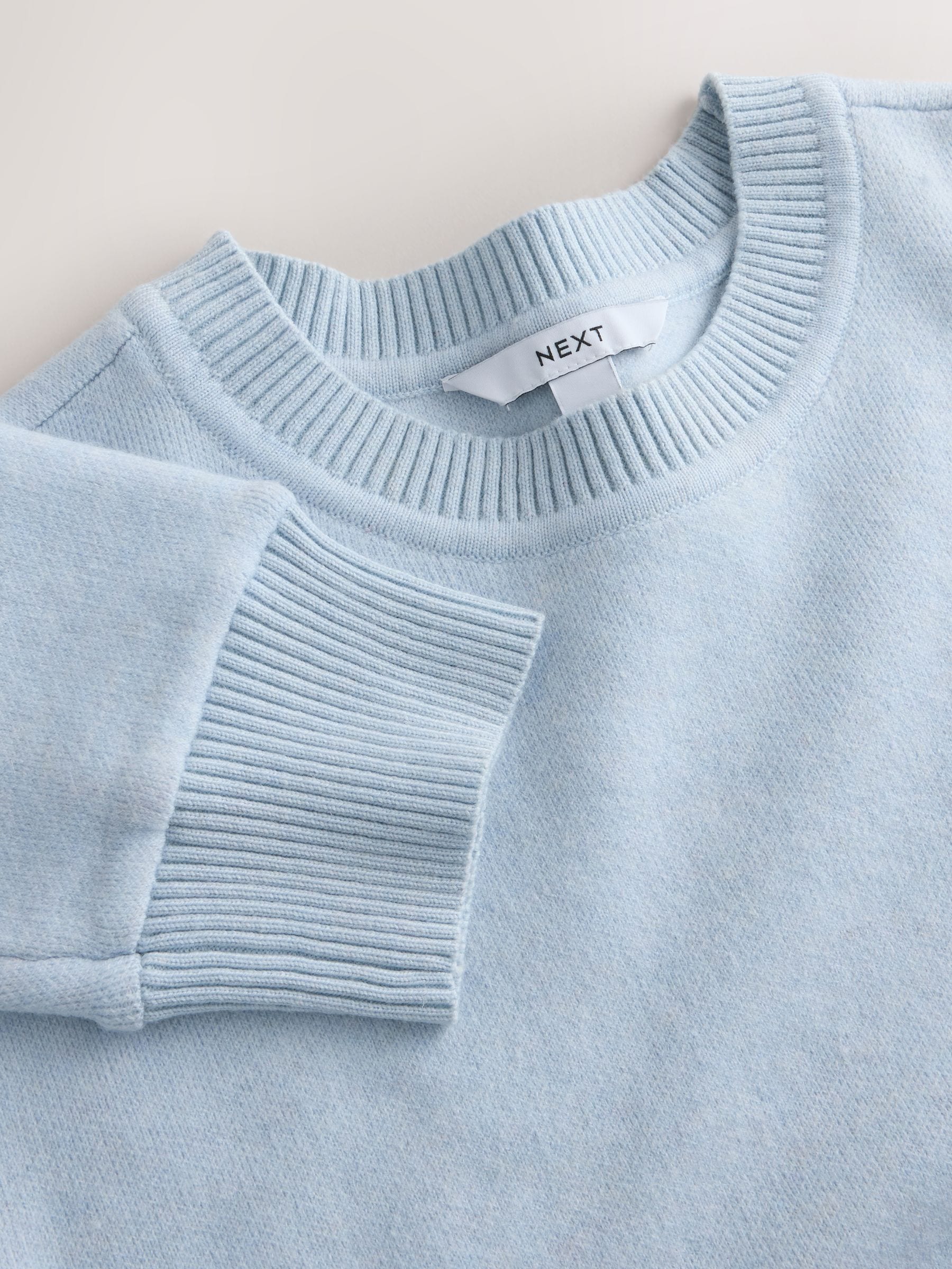 Long Sleeve Crew Neck Cosy Knit Jumper - Blue - Regular - SIP Still Life