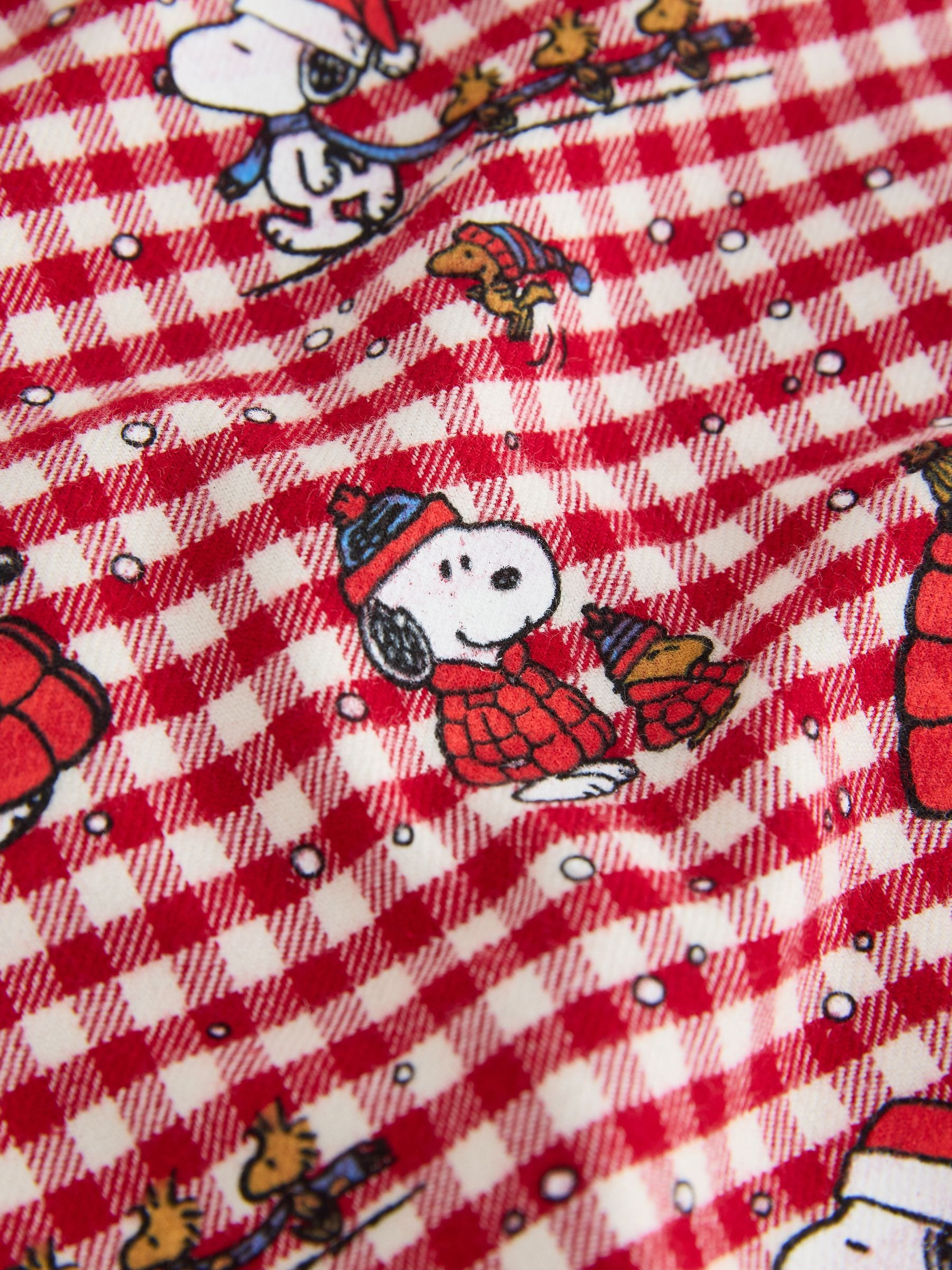 Matching Family Christmas Flannel Button Through Pyjamas - Red Snoopy - Regular - SIP Still Life