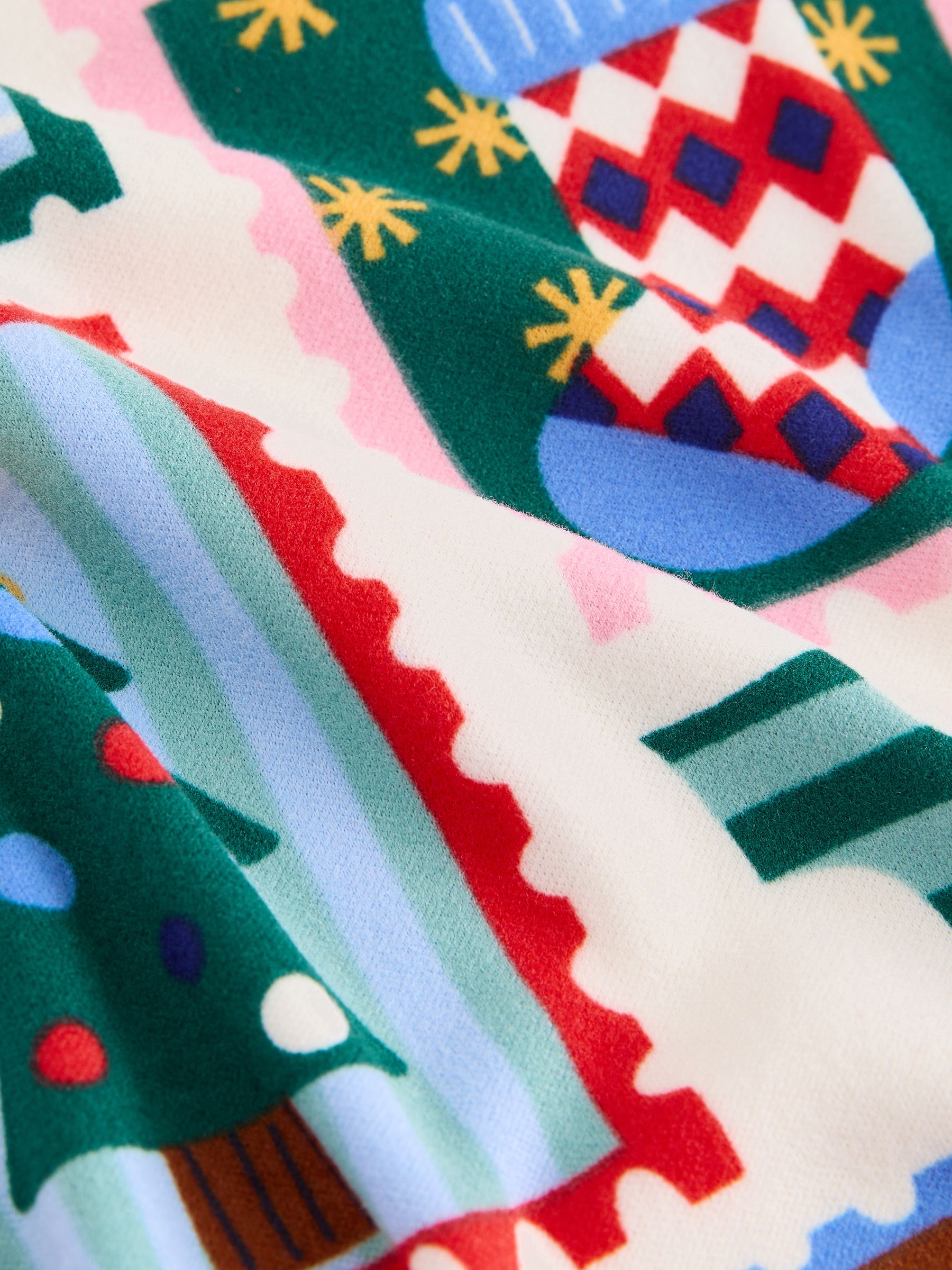 Matching Family Christmas Cosy Long Sleeve Pyjamas - Ecru Stamps - Regular - SIP Still Life