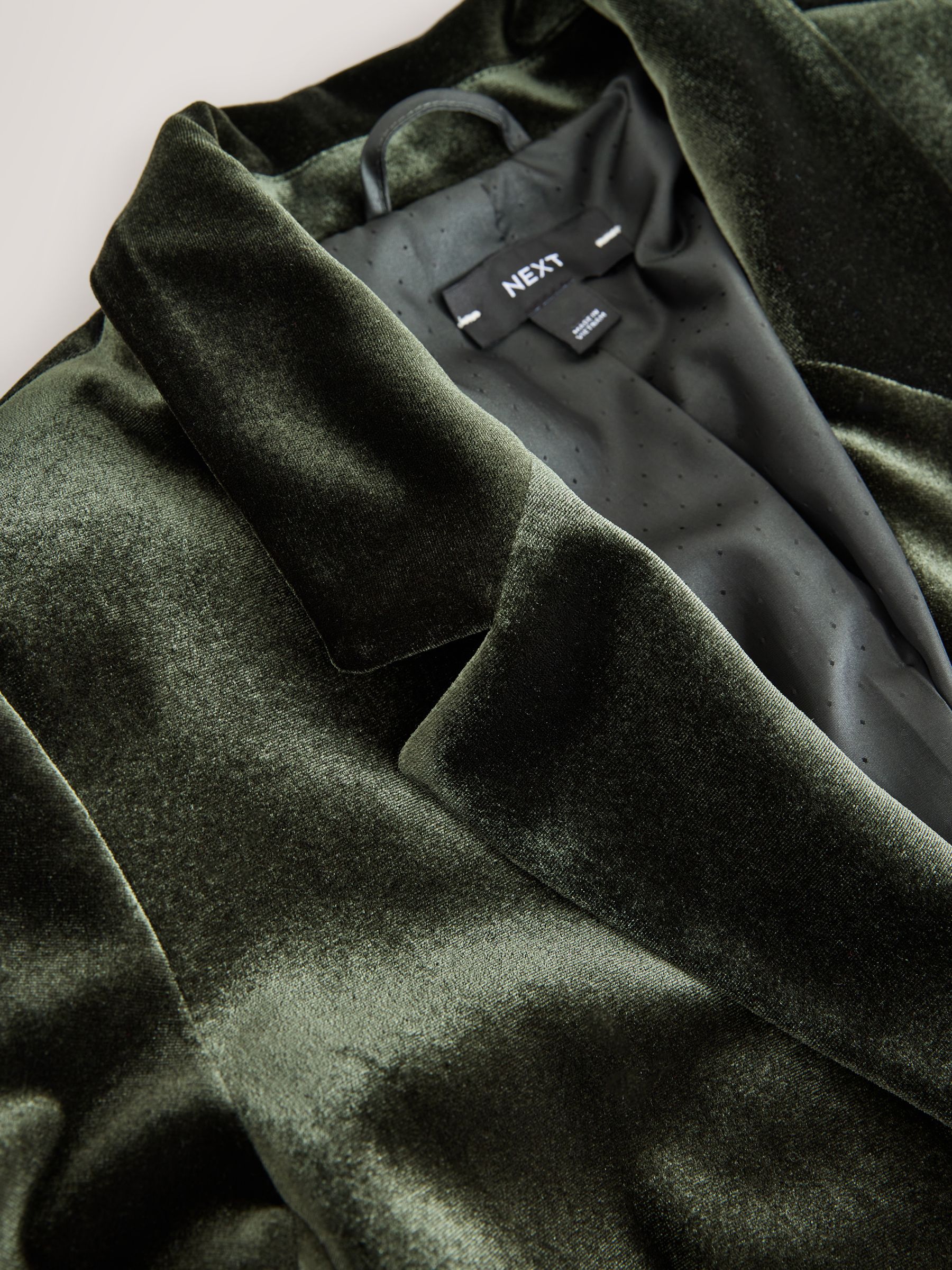 Velvet Single Breasted Blazer - Green - Regular - SIP Still Life