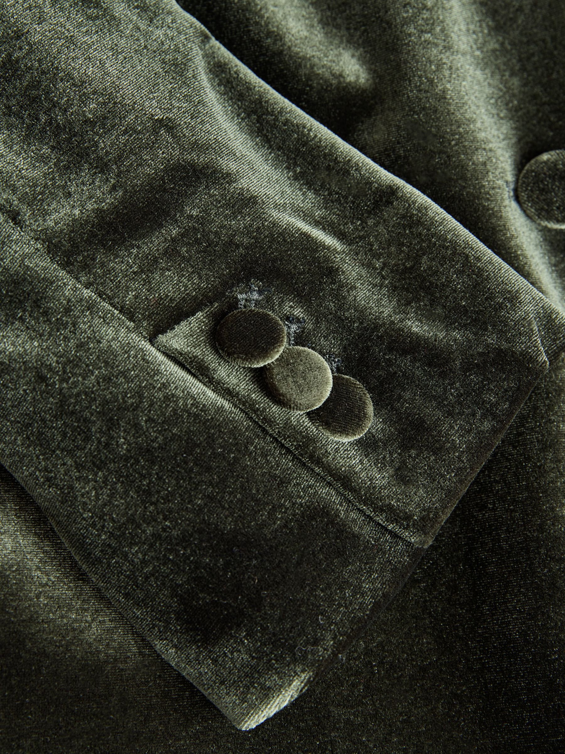 Velvet Single Breasted Blazer - Green - Regular - SIP Still Life