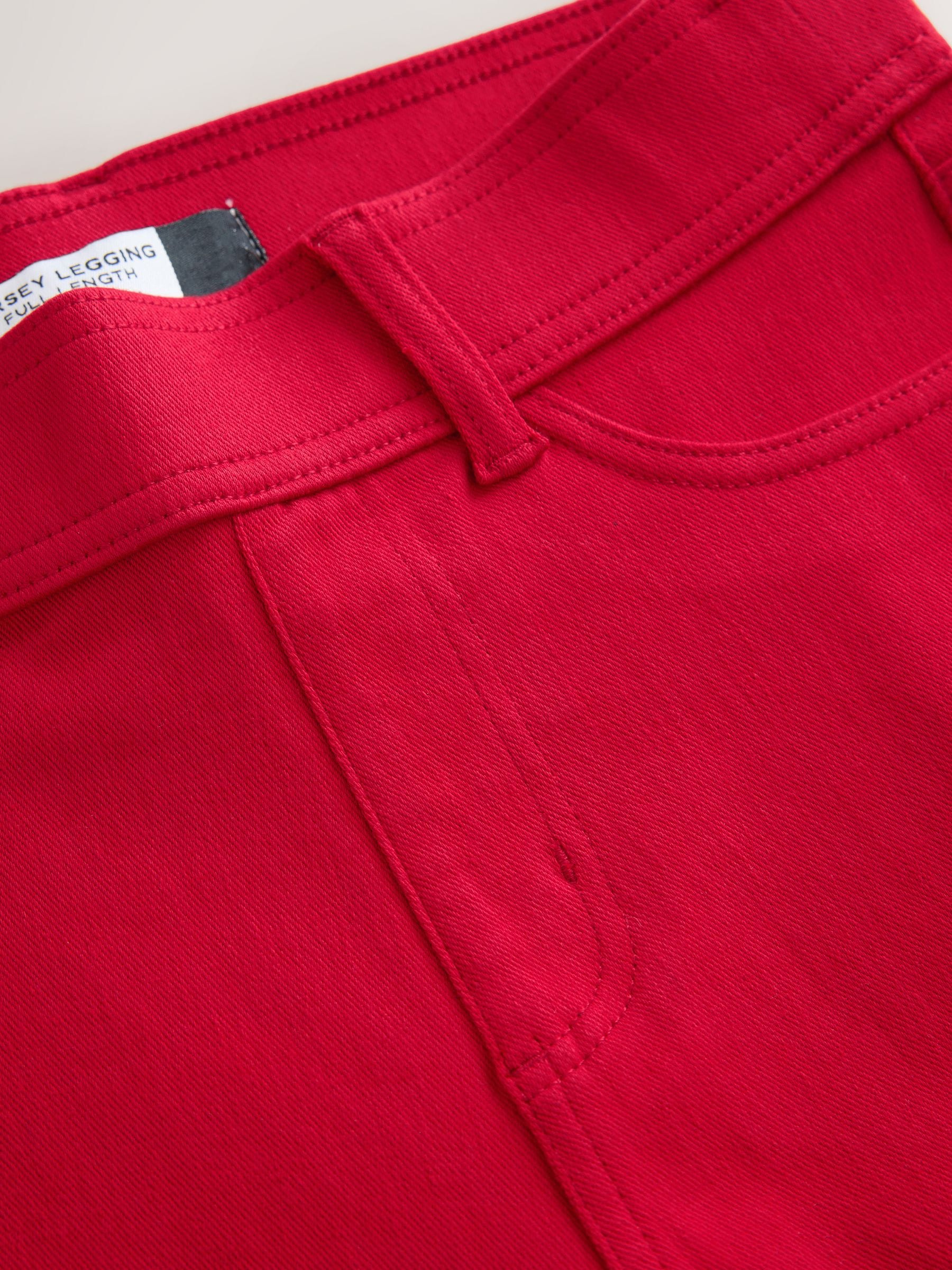 Jersey Denim Leggings - Red - Regular - SIP Still Life