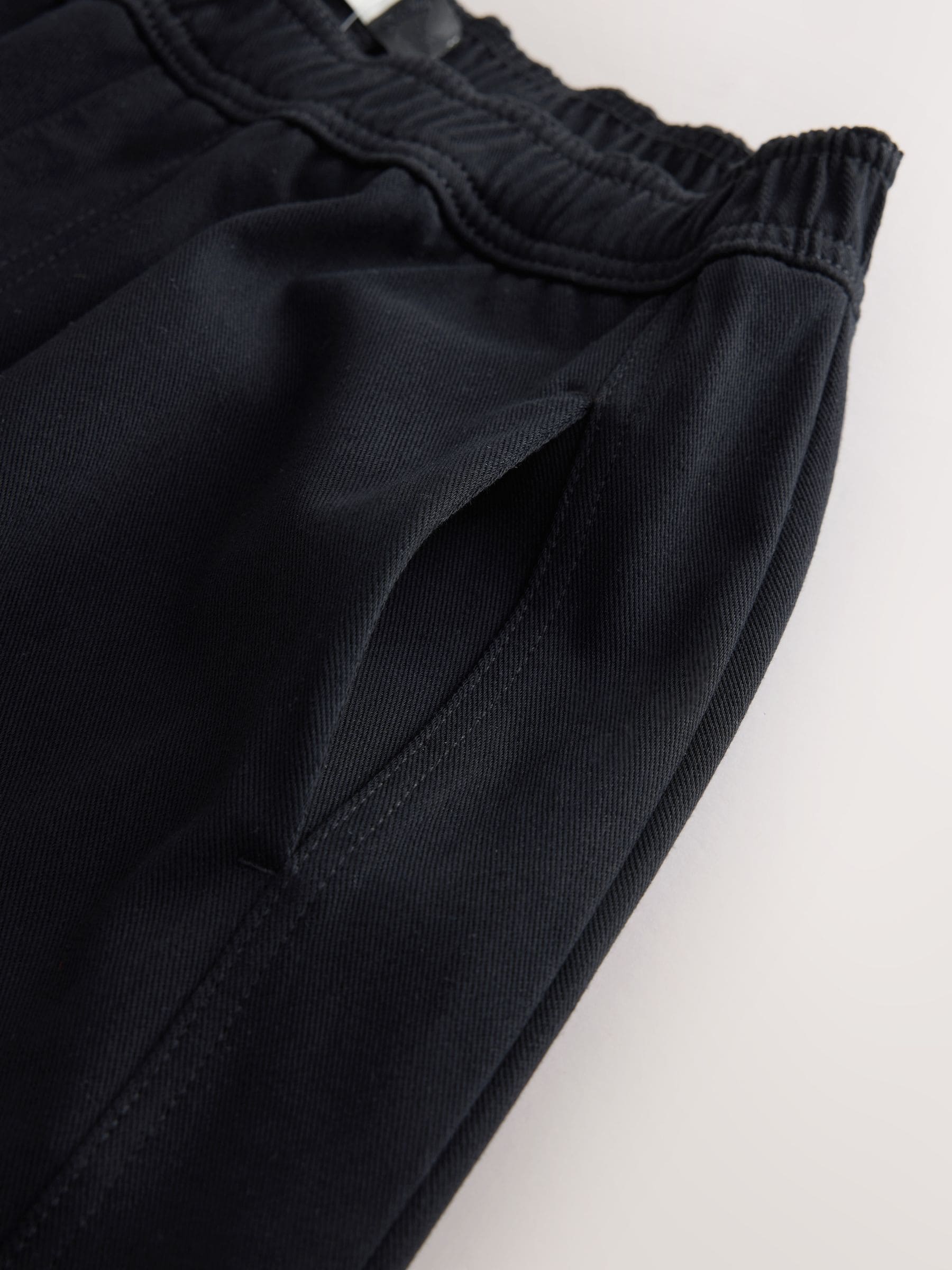 Barrel Leg Denim Jersey Trousers - Black - Regular - SIP Still Life