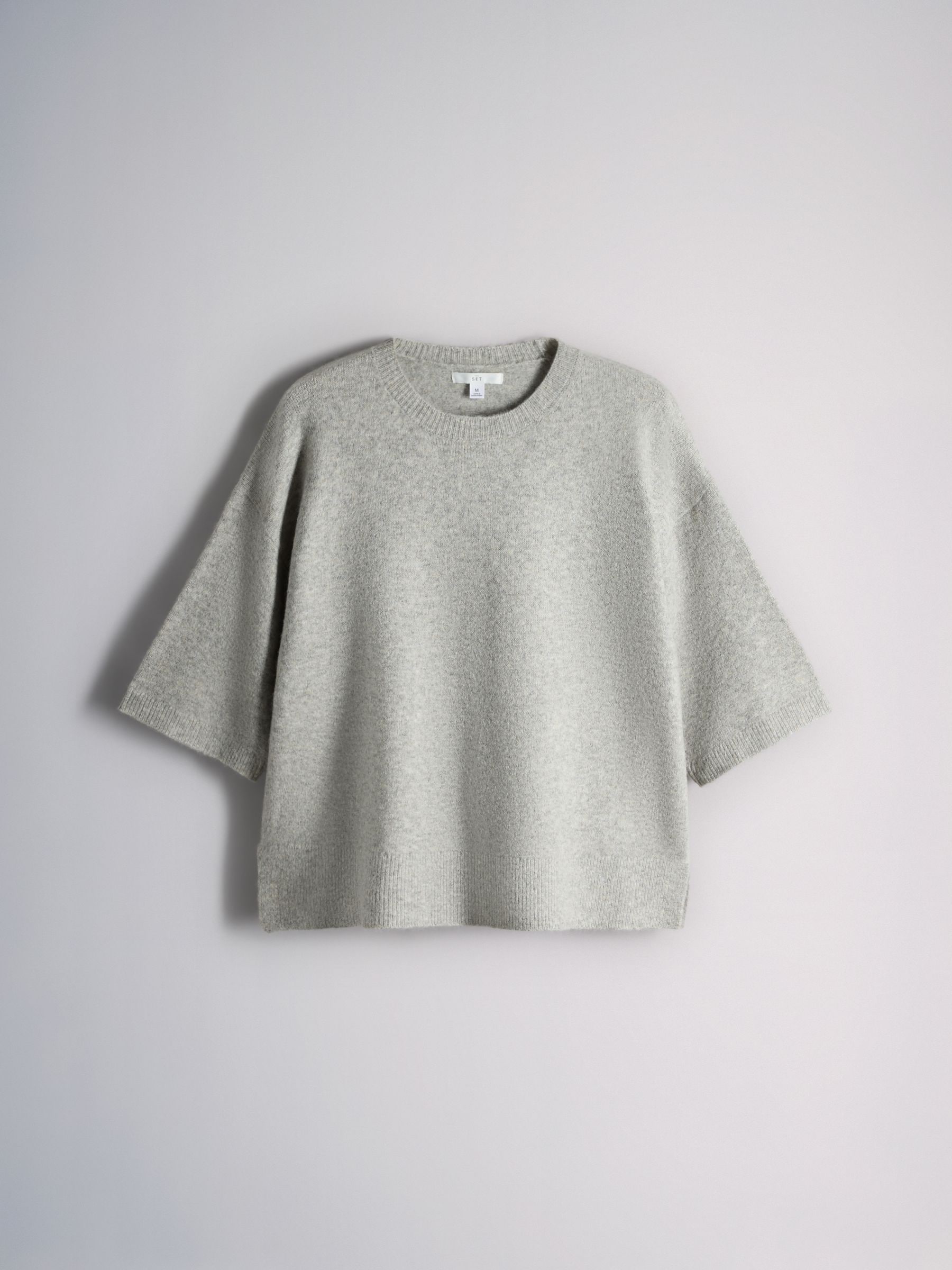 The Set 3 Pack Crew Neck Knitted T-Shirts - Blue/Grey Marl/Pink - Regular - SIP Still Life