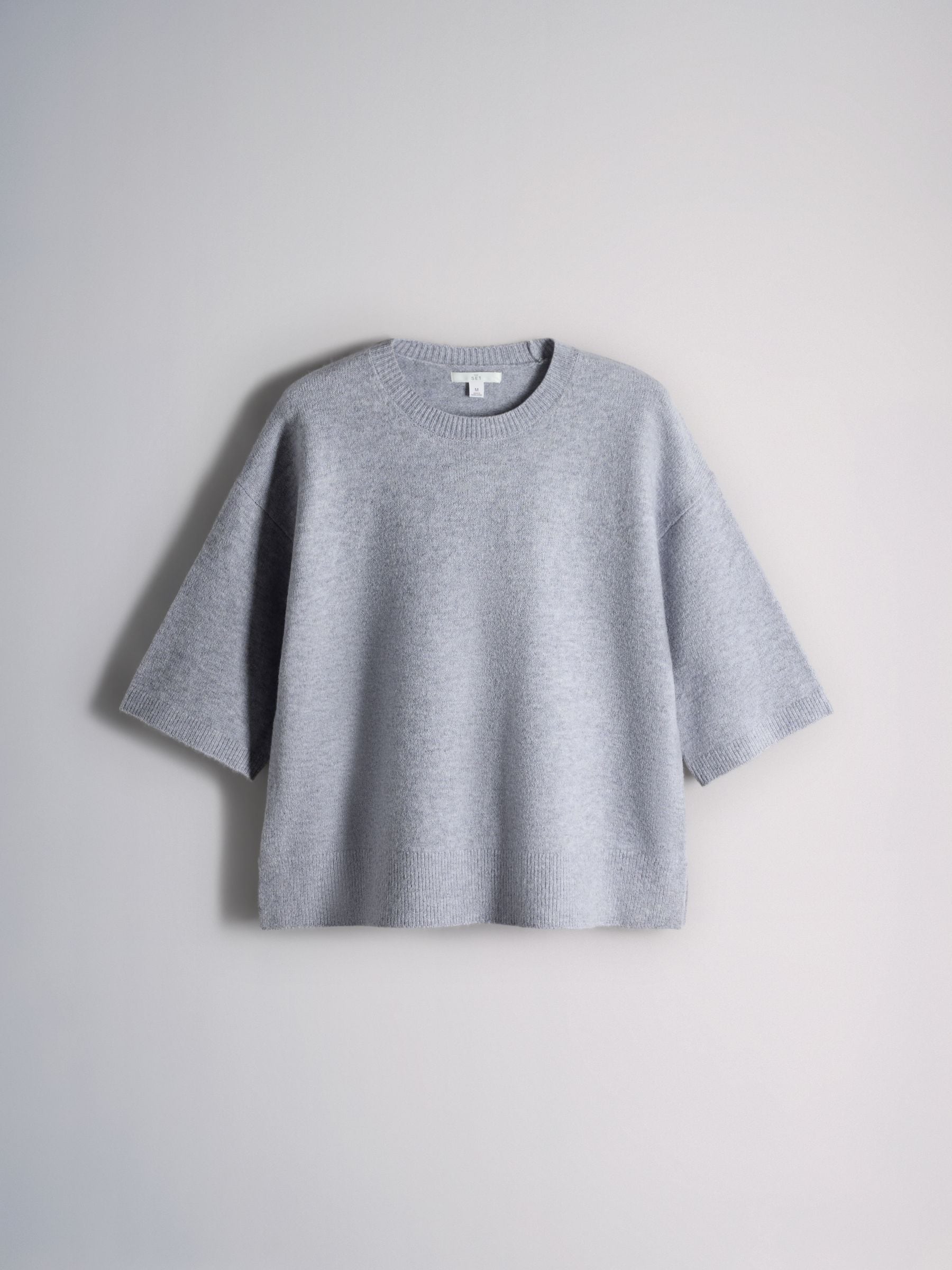 The Set 3 Pack Crew Neck Knitted T-Shirts - Blue/Grey Marl/Pink - Regular - SIP Still Life