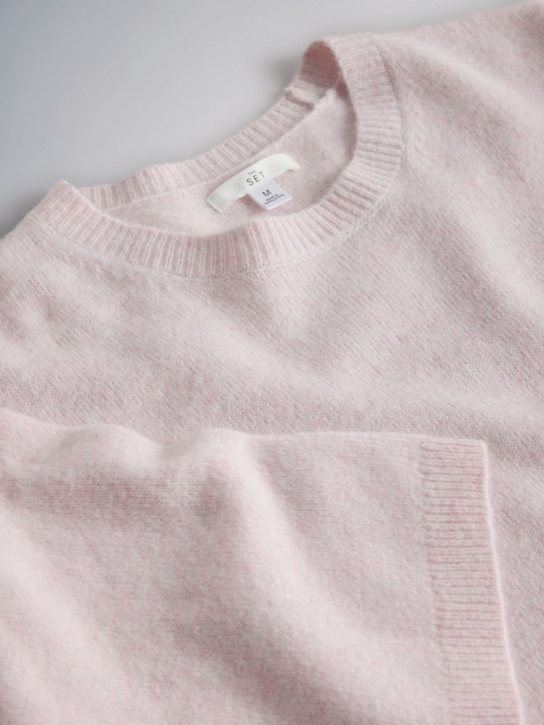 The Set 3 Pack Crew Neck Knitted T-Shirts - Blue/Grey Marl/Pink - Regular - SIP Still Life