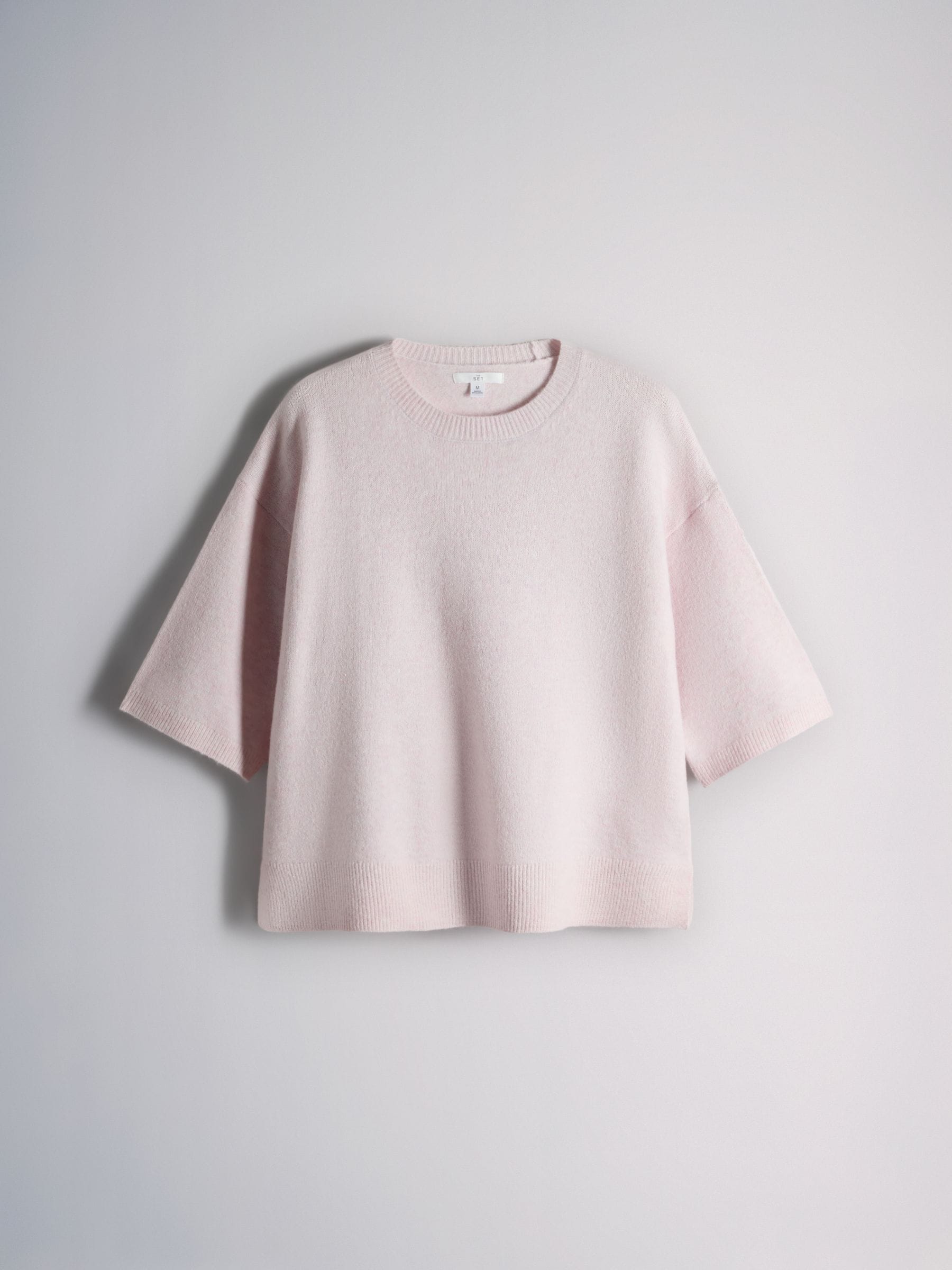 The Set 3 Pack Crew Neck Knitted T-Shirts - Blue/Grey Marl/Pink - Regular - SIP Still Life
