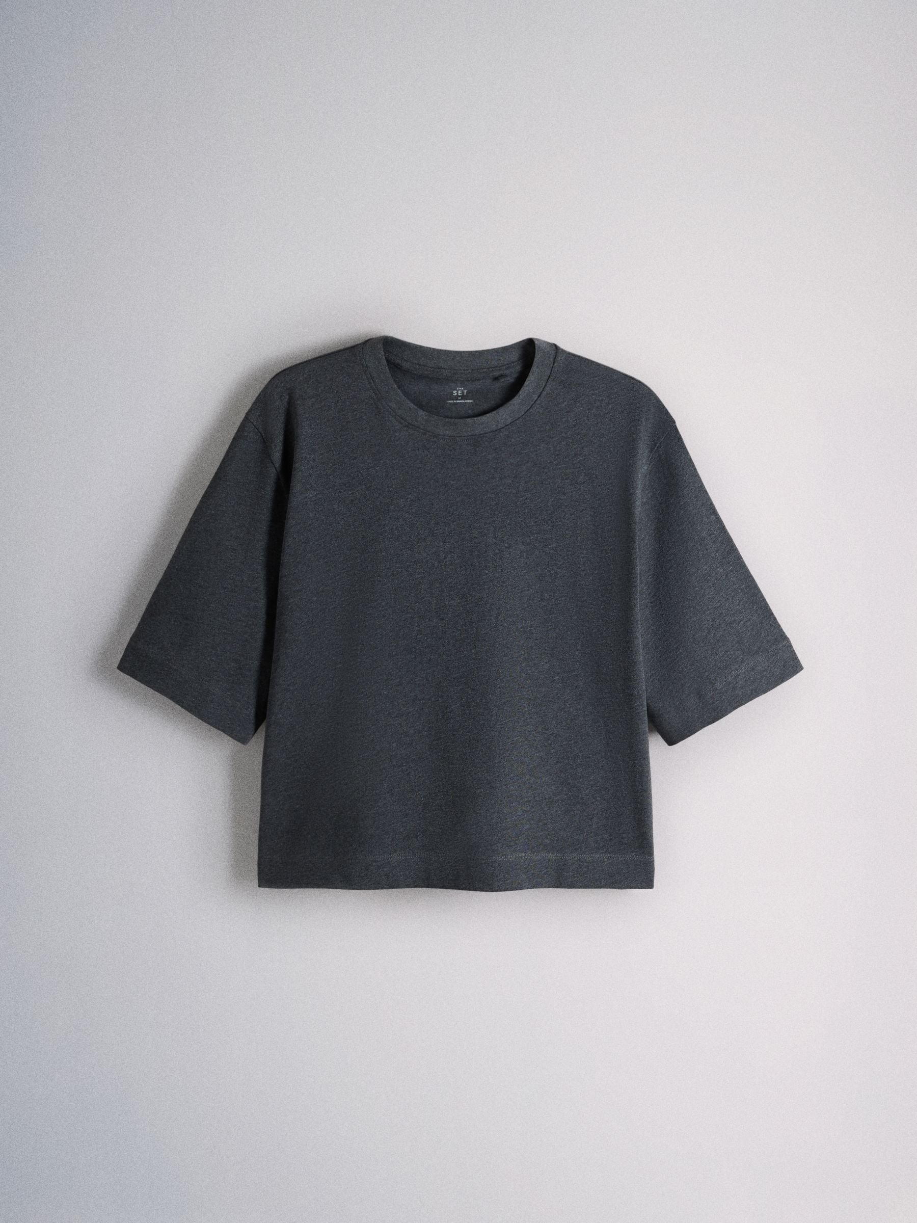 The Set 5 Pack Heavyweight Relaxed Short Sleeve T-Shirts - Black/Cobalt Blue/Charcoal/Grey Marl/White - Regular - SIP Still Life
