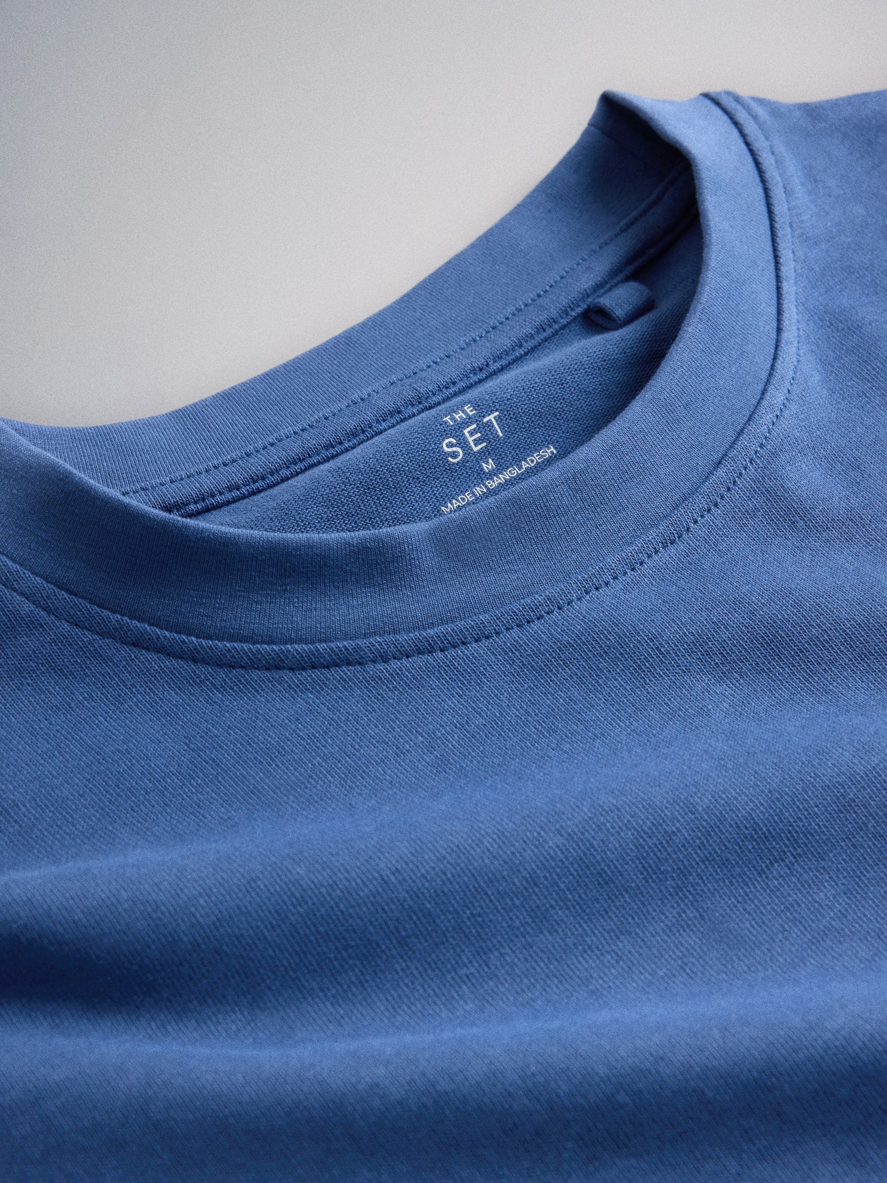 The Set 5 Pack Heavyweight Relaxed Short Sleeve T-Shirts - Black/Cobalt Blue/Charcoal/Grey Marl/White - Regular - SIP Still Life