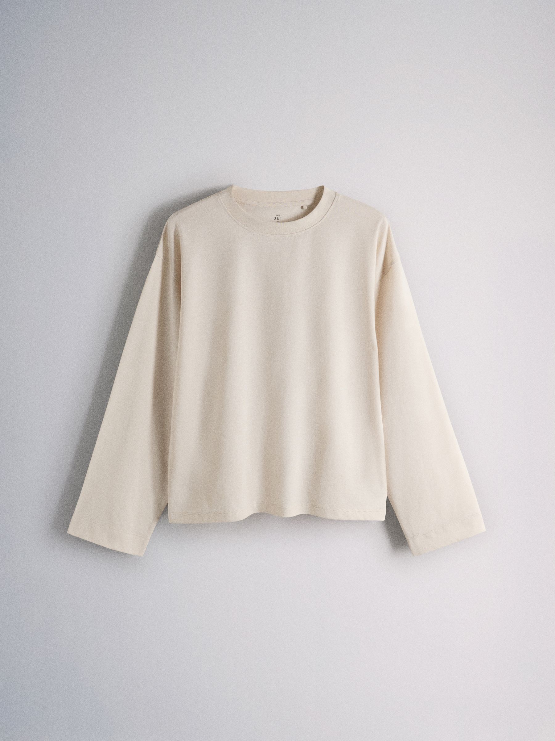 The Set 8 Pack Essentials Lightweight Long Sleeve T-Shirts - Brown/Cream/Neutral/Stripe/Grey Marl/Taupe/Red - Regular - SIP Still Life