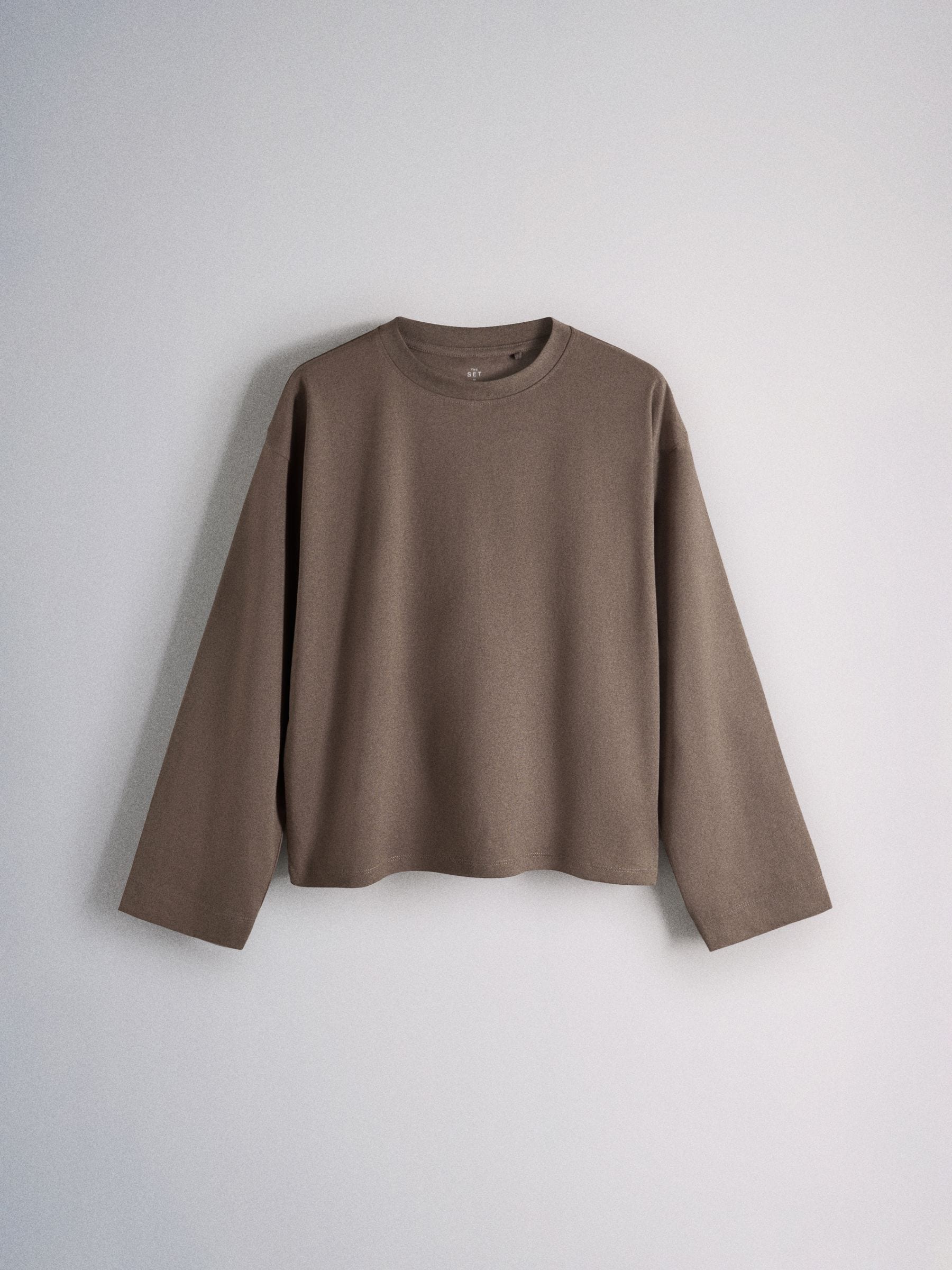 The Set 8 Pack Essentials Lightweight Long Sleeve T-Shirts - Brown/Cream/Neutral/Stripe/Grey Marl/Taupe/Red - Regular - SIP Still Life