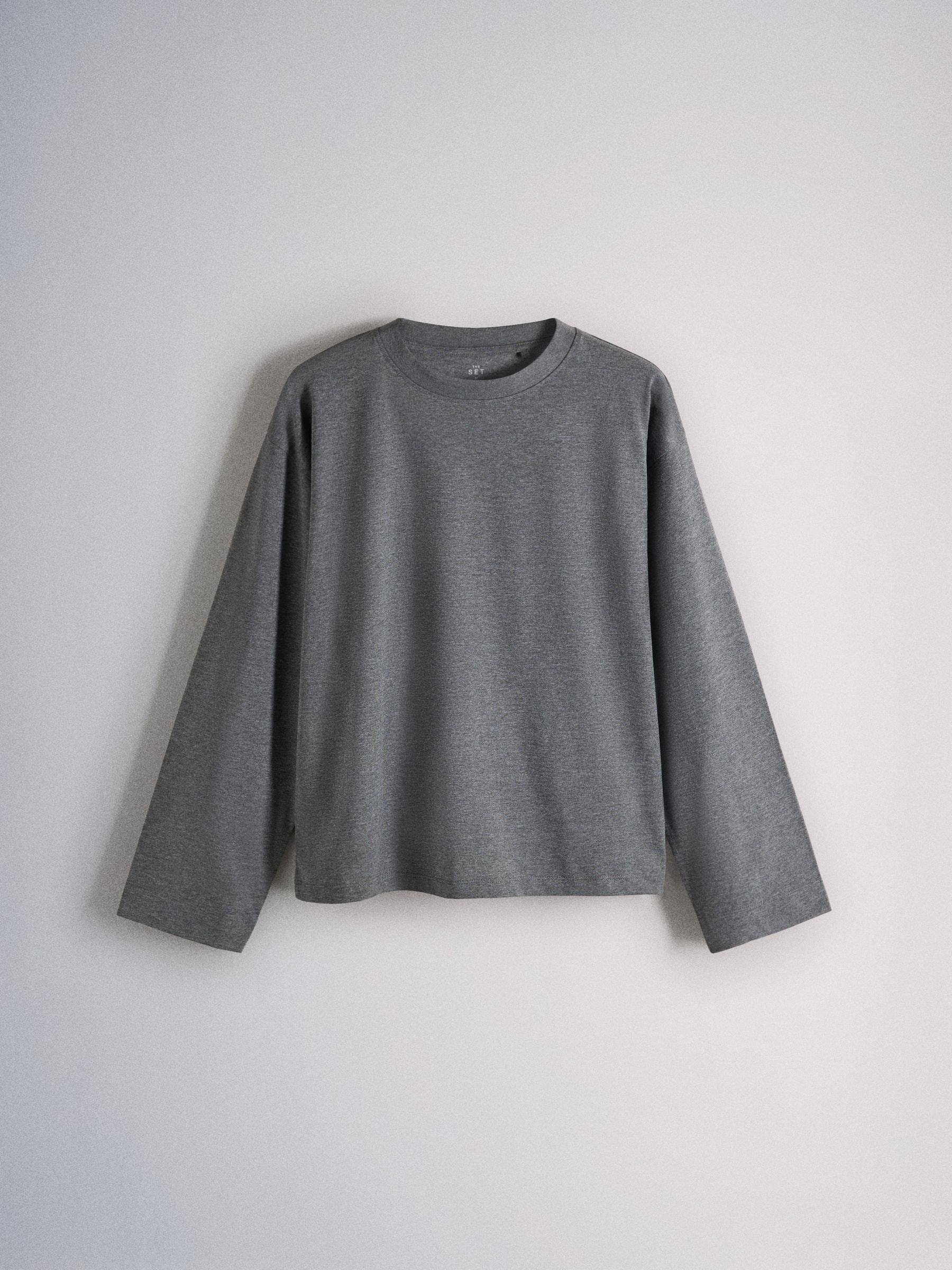 The Set 8 Pack Essentials Lightweight Long Sleeve T-Shirts - Brown/Cream/Neutral/Stripe/Grey Marl/Taupe/Red - Regular - SIP Still Life