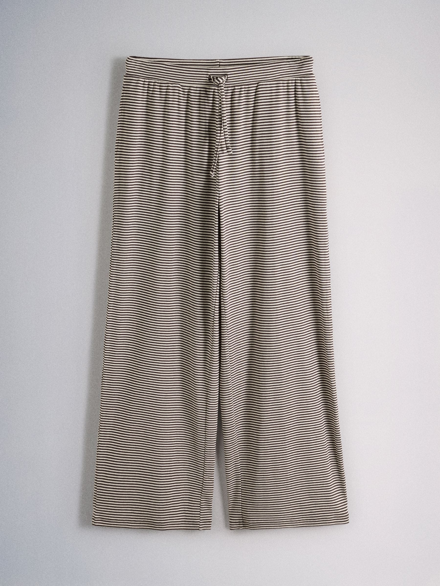 The Set Long Sleeve Button Through T-Shirts and Trousers Co-Ord Set - Brown Stripe - Regular - SIP Still Life