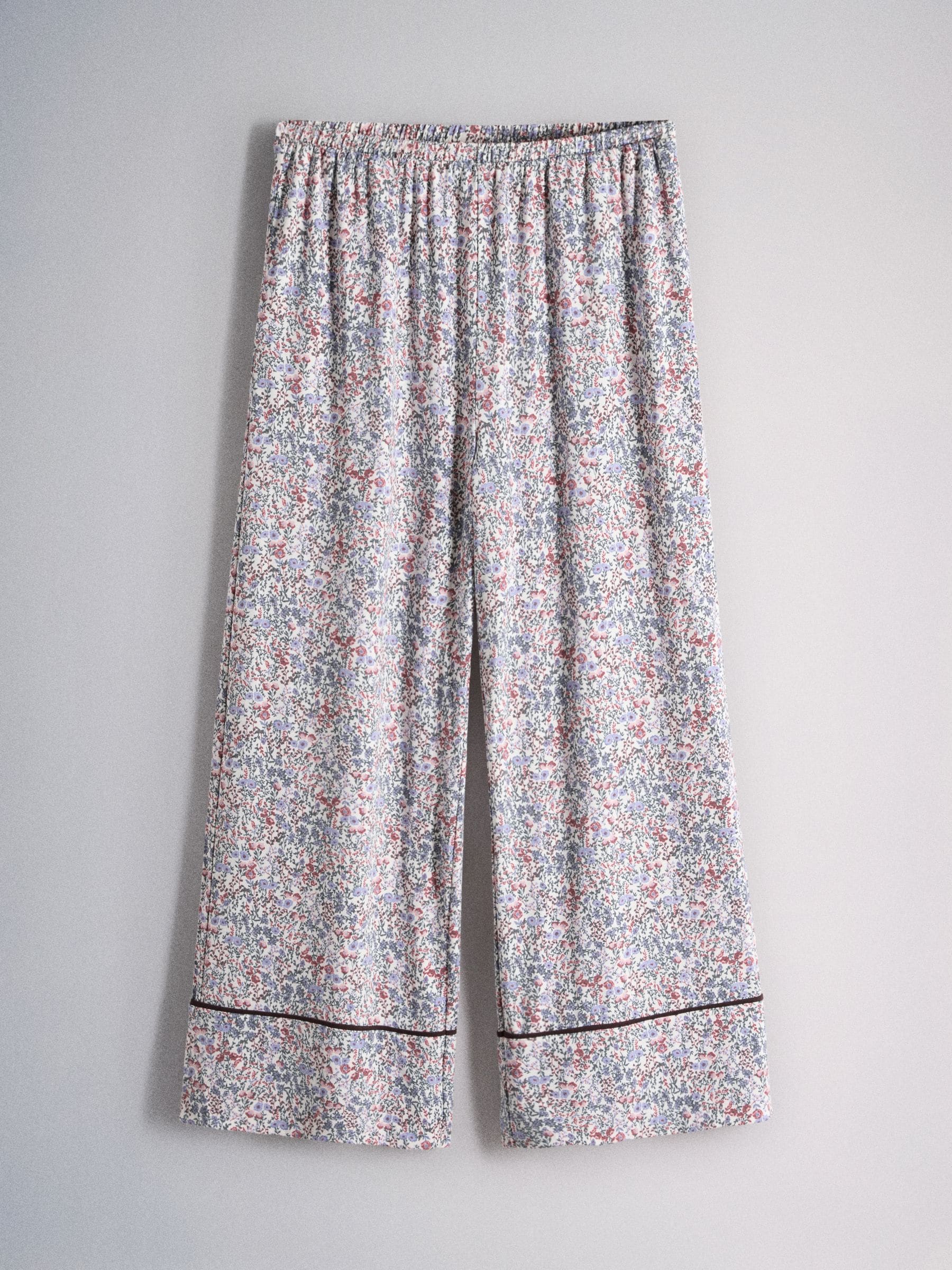 The Set 2 Pack Viscose Blend Button Through Long Pyjamas - Blue/Print - Regular - SIP Still Life
