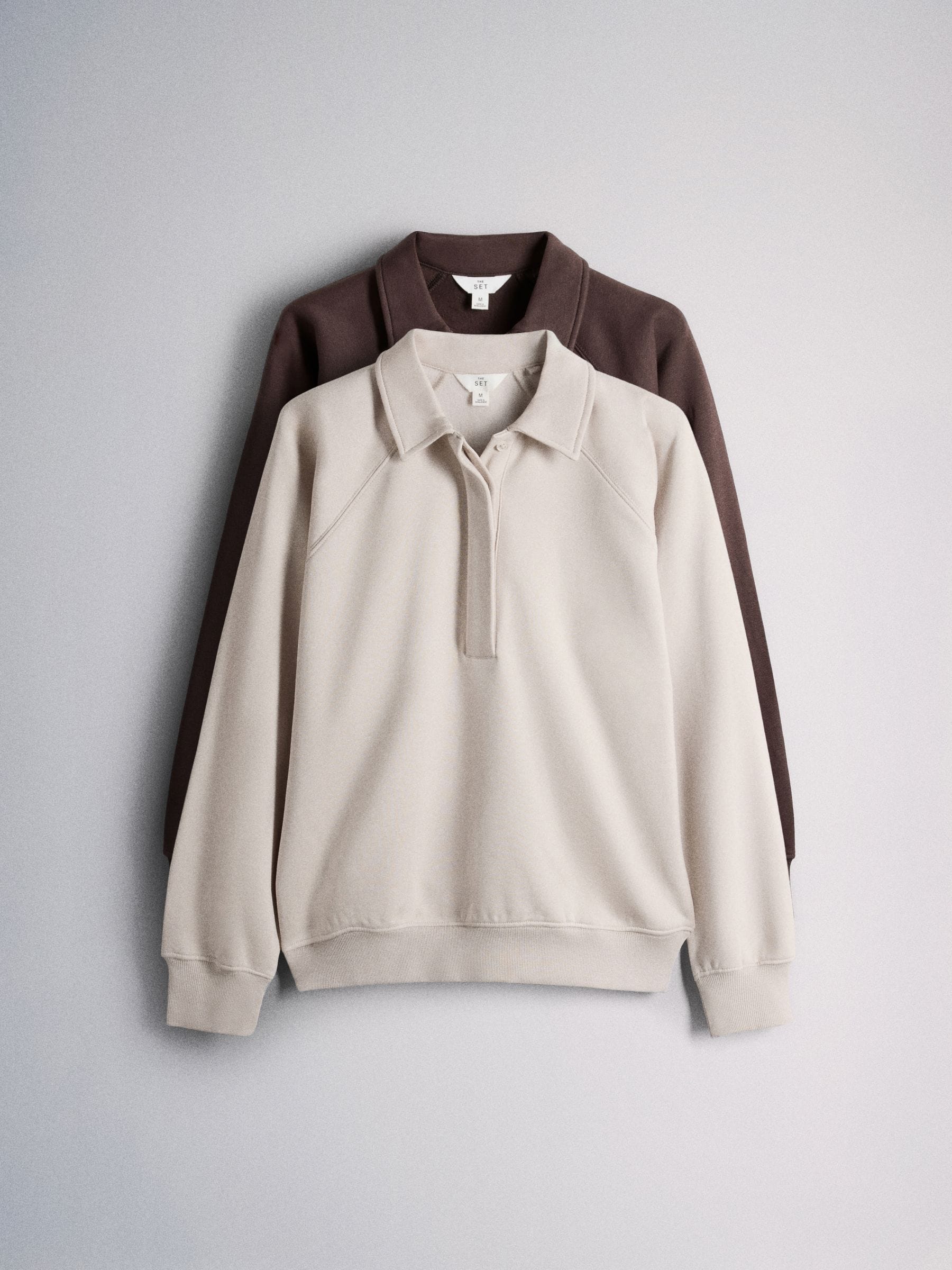 The Set 2 Pack Rugby Sweatshirts - Brown/Cream - Regular - SIP Still Life