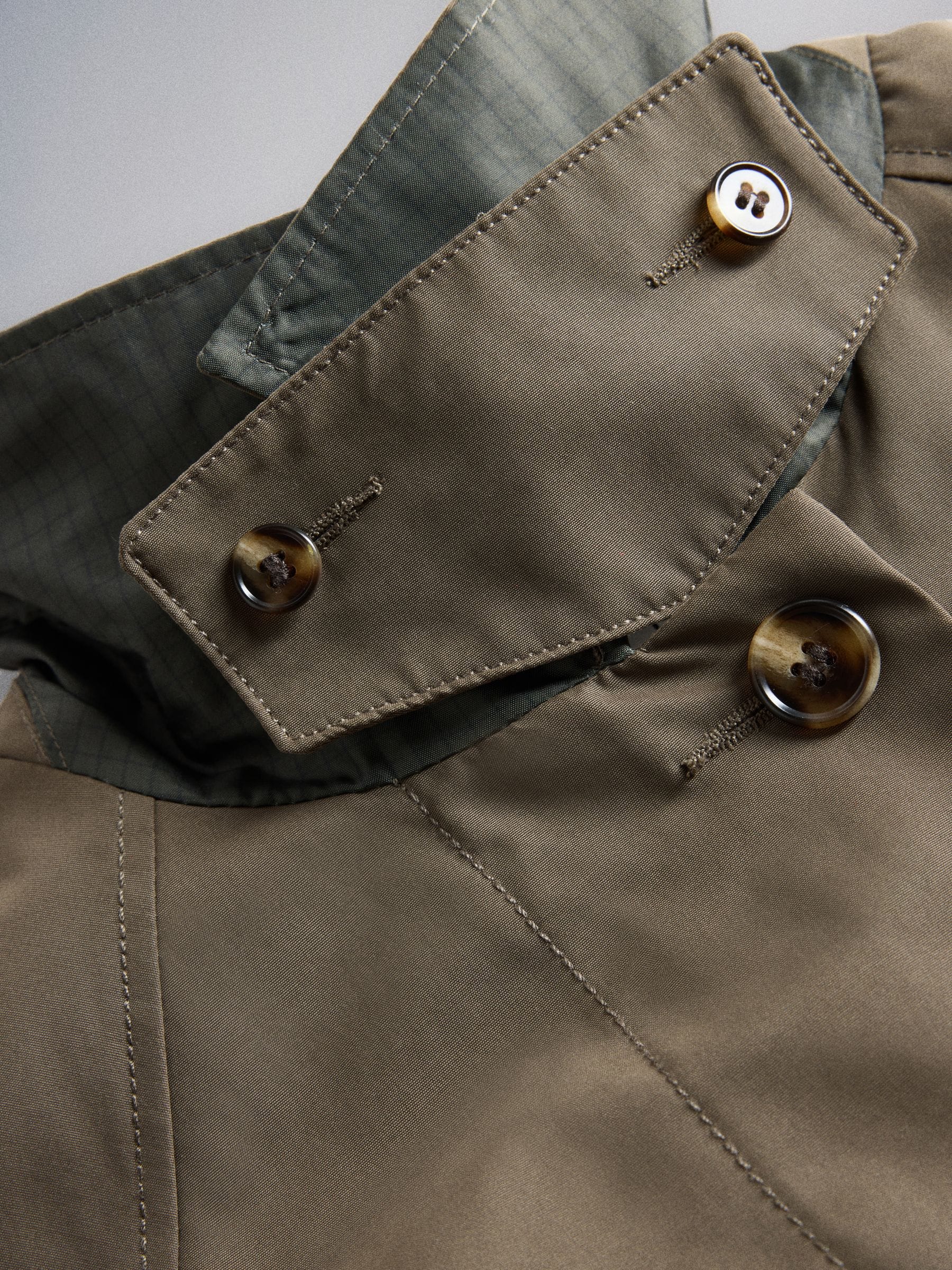 The Set Showerproof Trench Coat - Khaki/Green - Regular - SIP Still Life