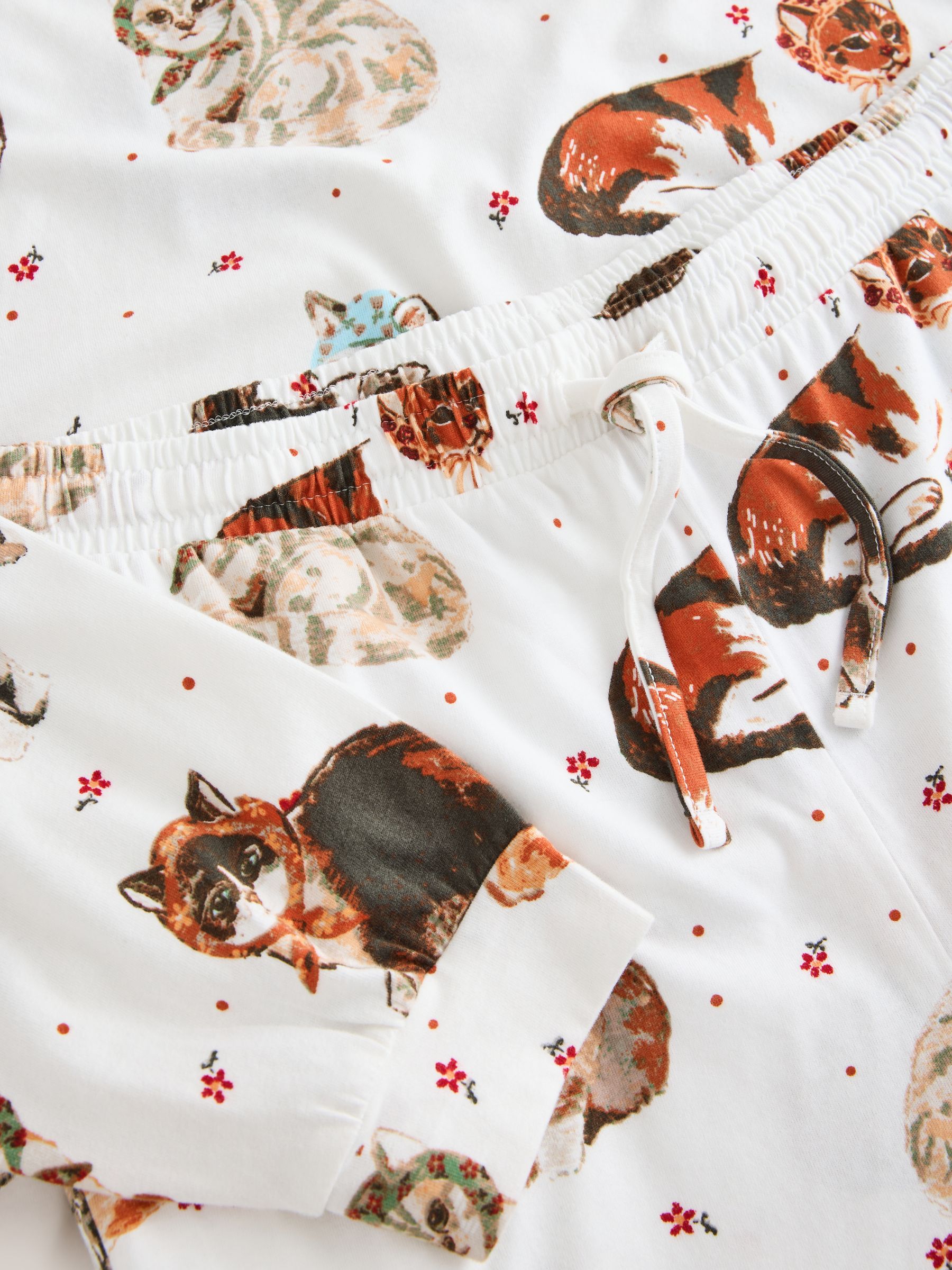 Long Sleeve Pyjamas - Cream Cats - Regular - SIP Still Life