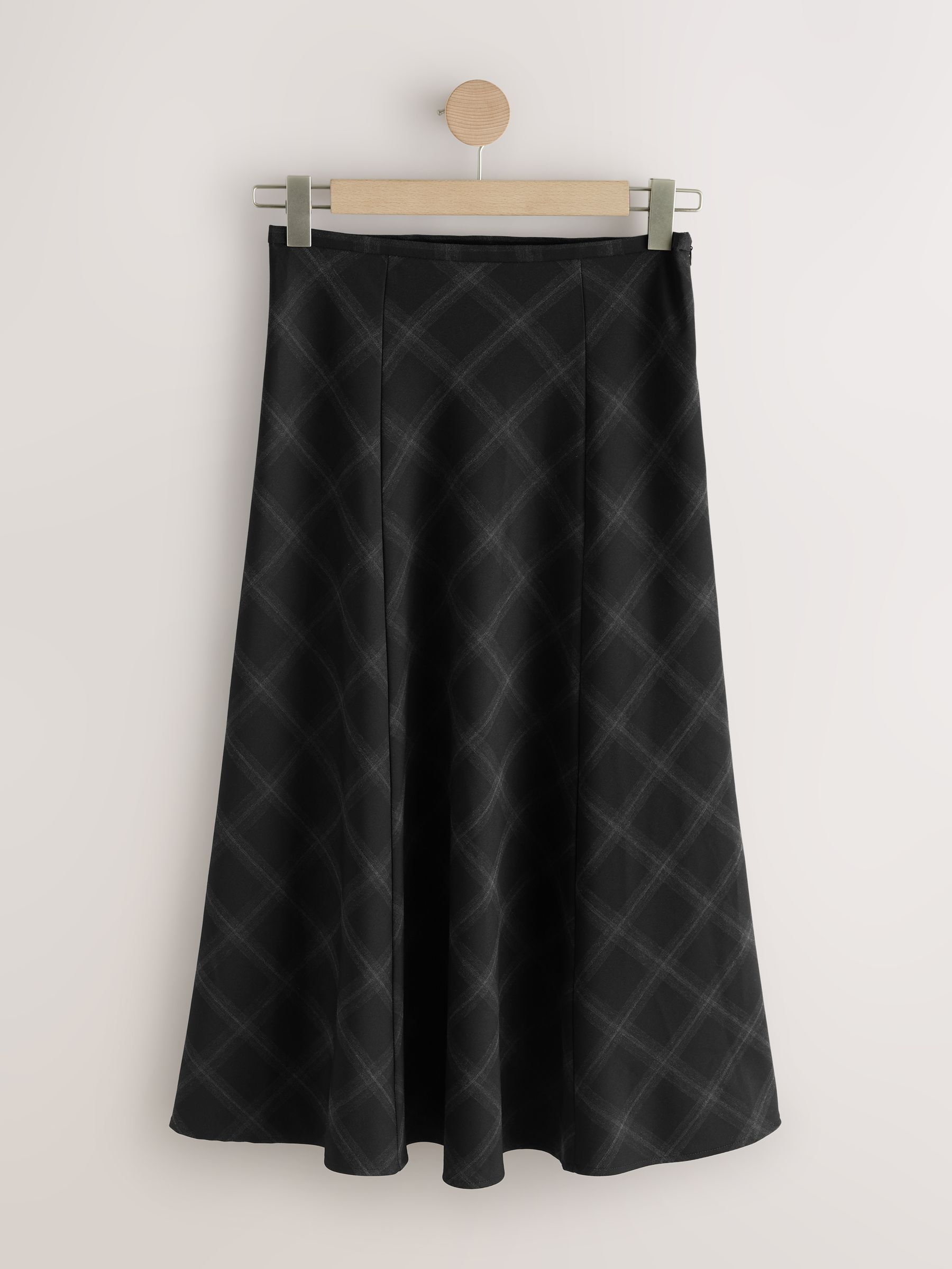 Check Midi Skirt - Black - Regular - SIP Still Life