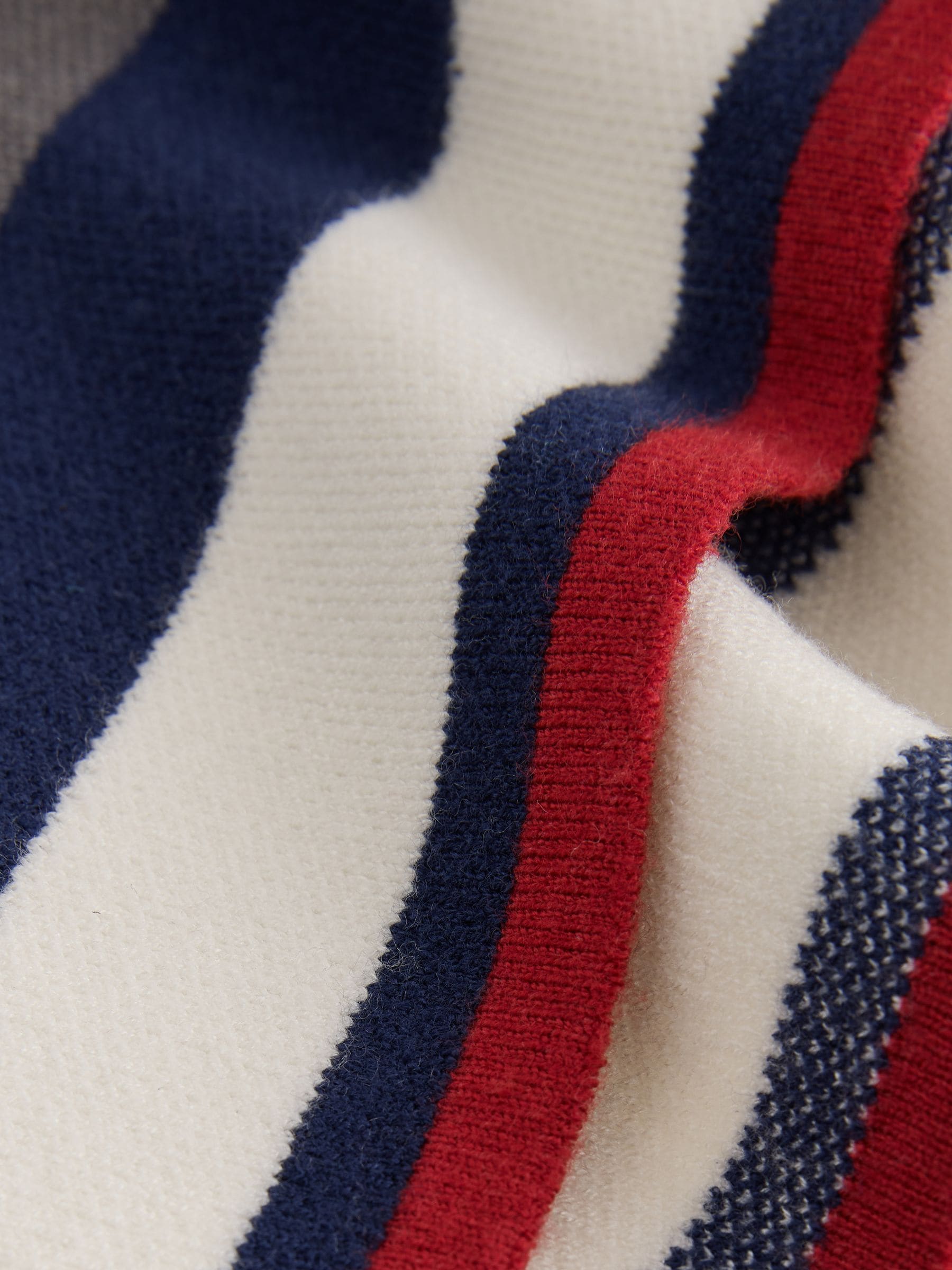 Striped Knit Look Crew Neck Jumper - Grey/Navy - Regular - SIP Still Life
