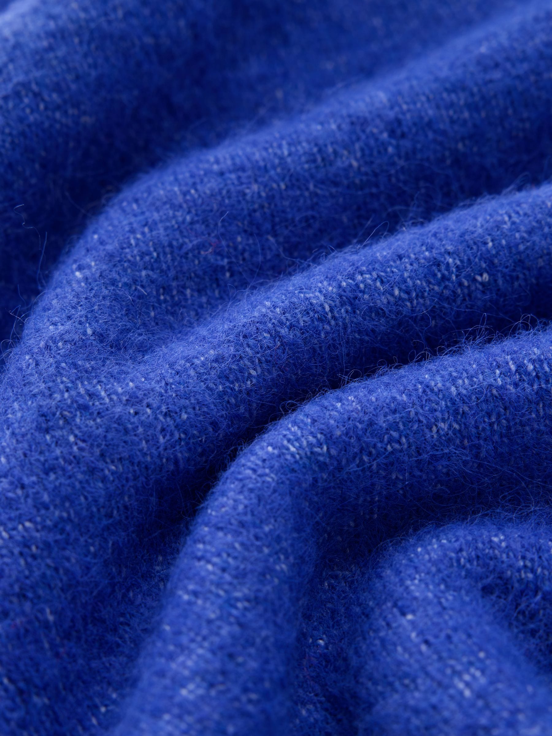 Long Sleeve Crew Neck Knitted Jumper With Wool - Cobalt Blue - Regular - SIP Still Life