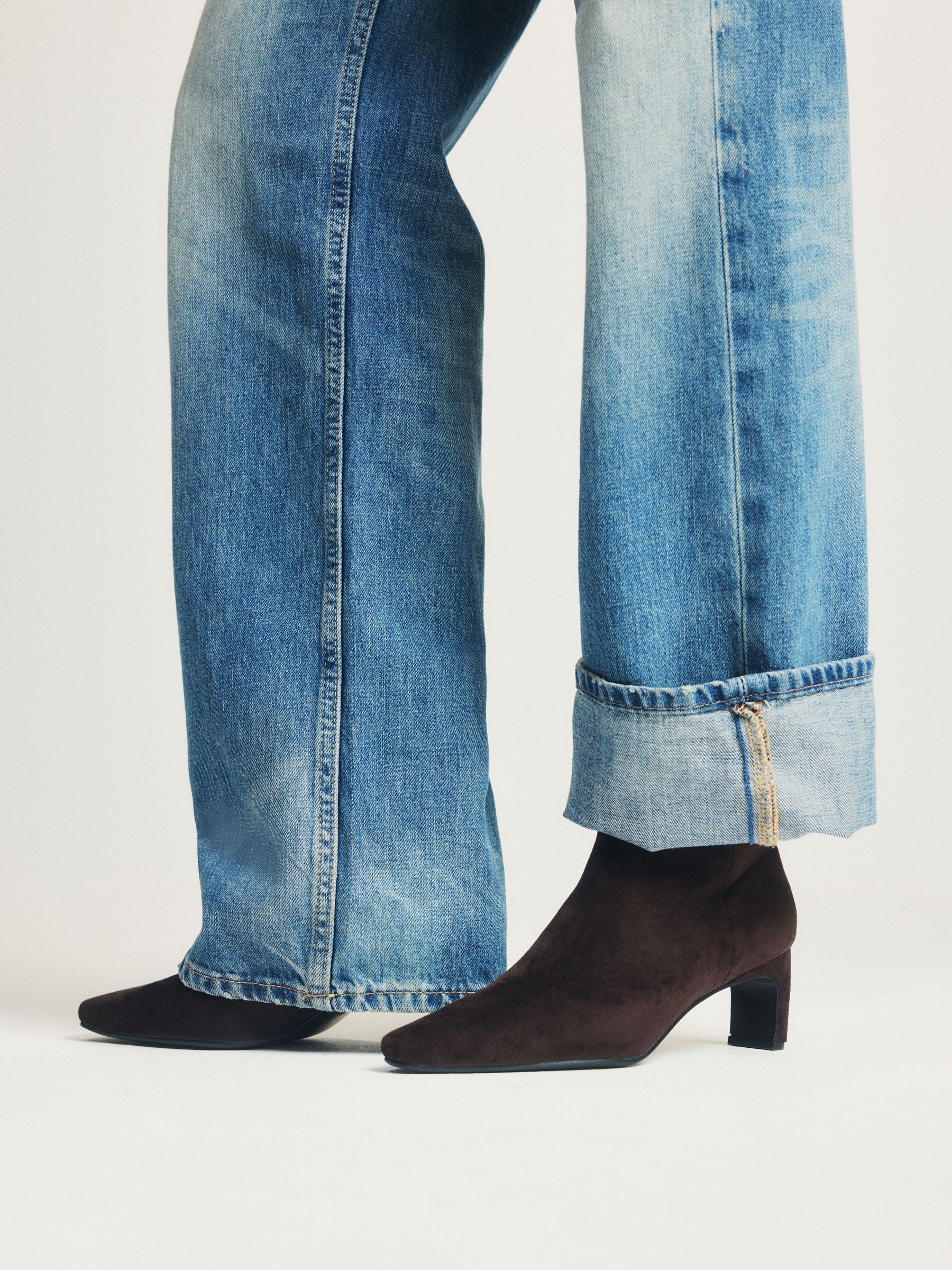 The Set Chisel Toe Heel Ankle Boots - Chocolate Brown - Regular - SIP Worn