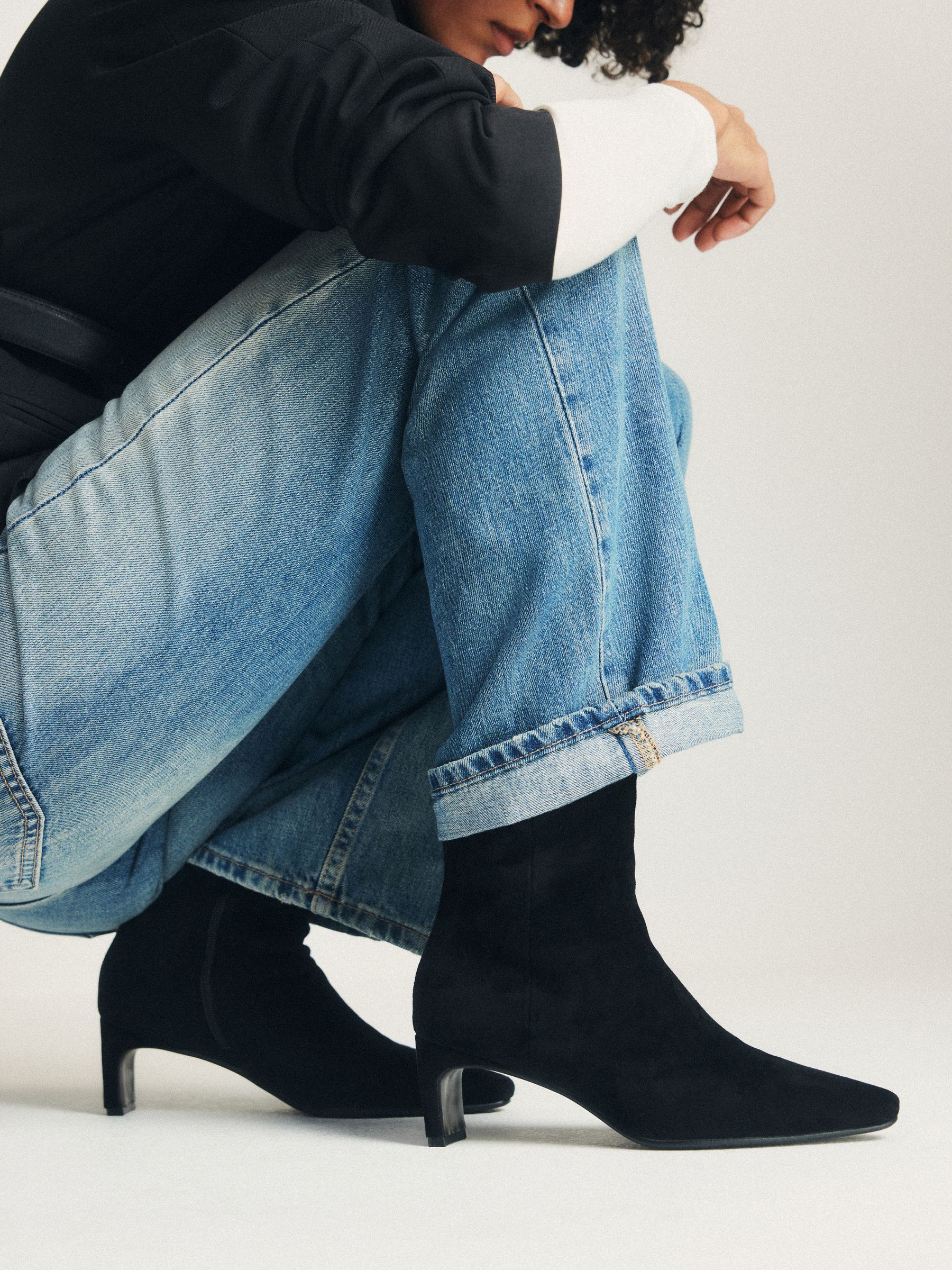 The Set Chisel Toe Heel Ankle Boots - Black - Regular - SIP Worn