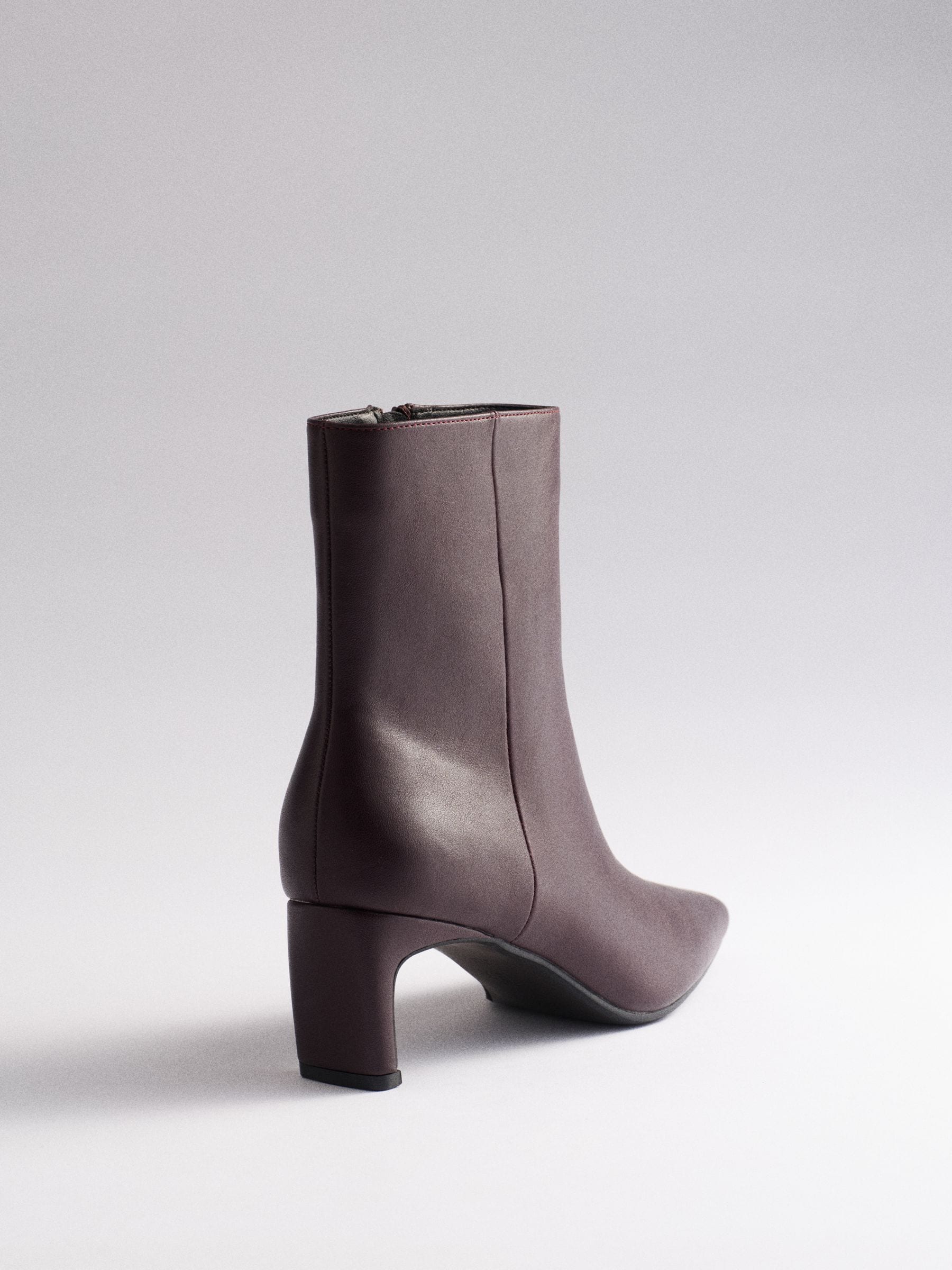 The Set Chisel Toe Heel Ankle Boots - Burgundy Red - Regular - SIP Still Life