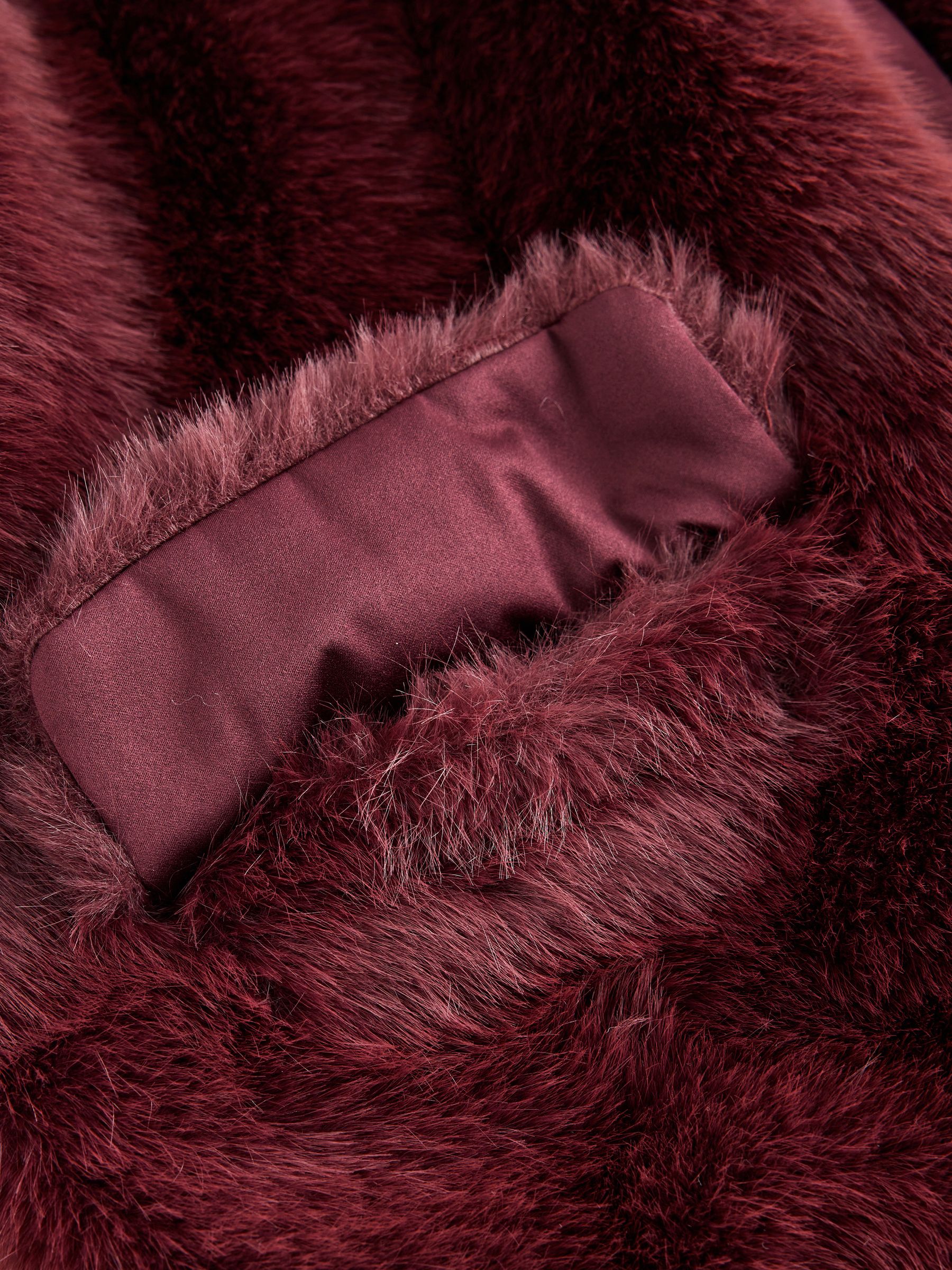 Faux Fur Gilet Cover-Up - Burgundy Red - Regular - SIP Still Life