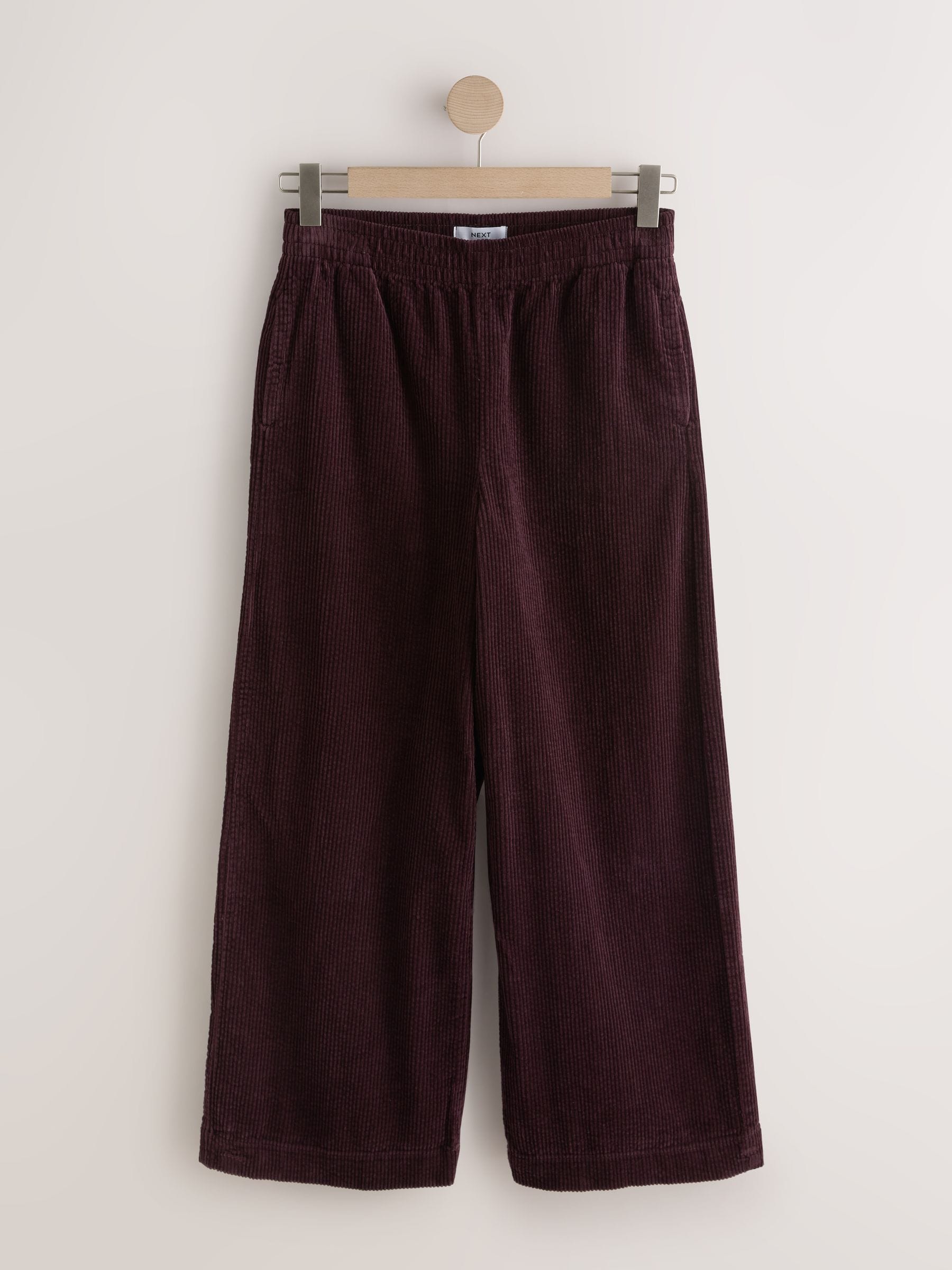 Wide Leg Soft Cord Trousers - Burgundy Red - Regular - SIP Still Life