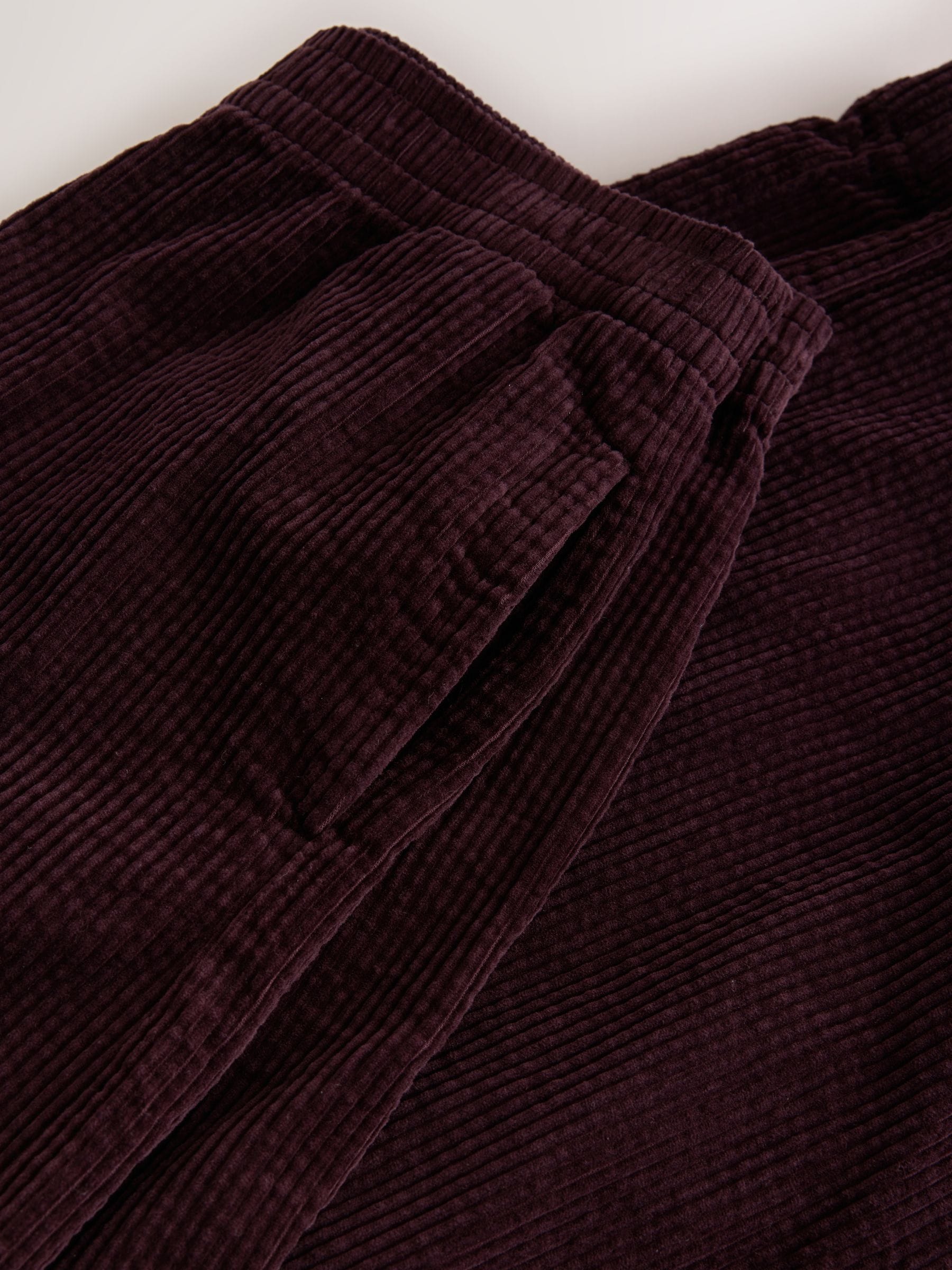 Wide Leg Soft Cord Trousers - Burgundy Red - Regular - SIP Still Life