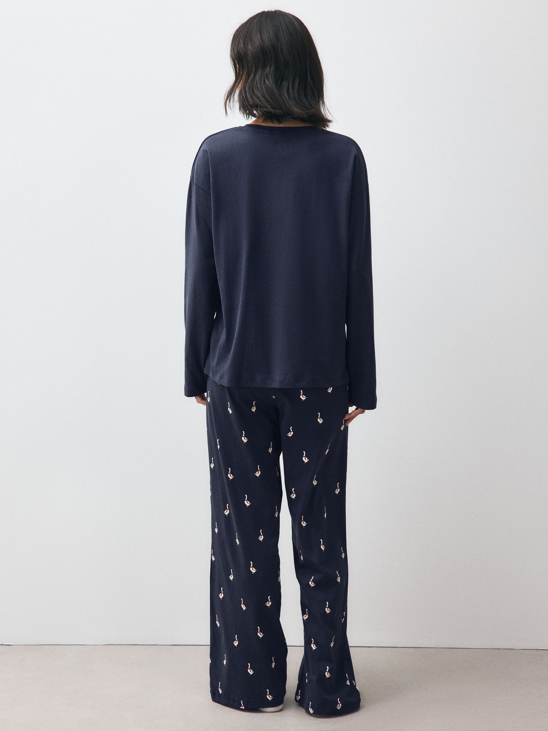 Long Sleeve Pyjamas - Navy Ducks - Regular - SIP Worn