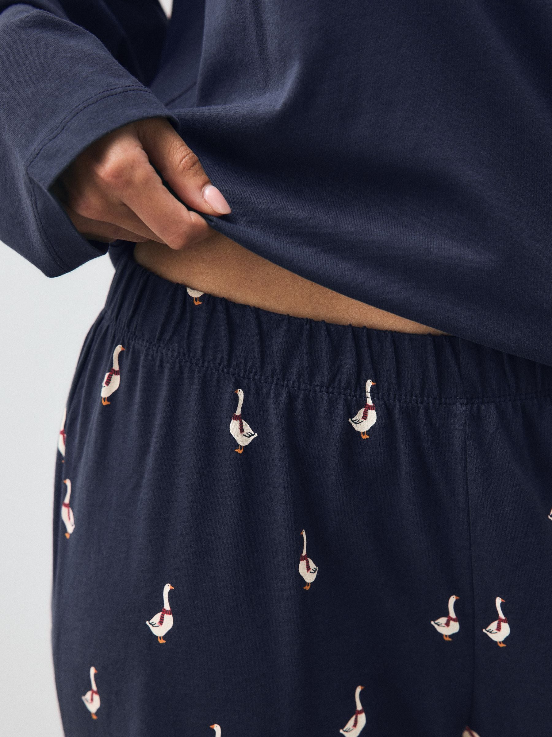 Long Sleeve Pyjamas - Navy Ducks - Regular - SIP Worn