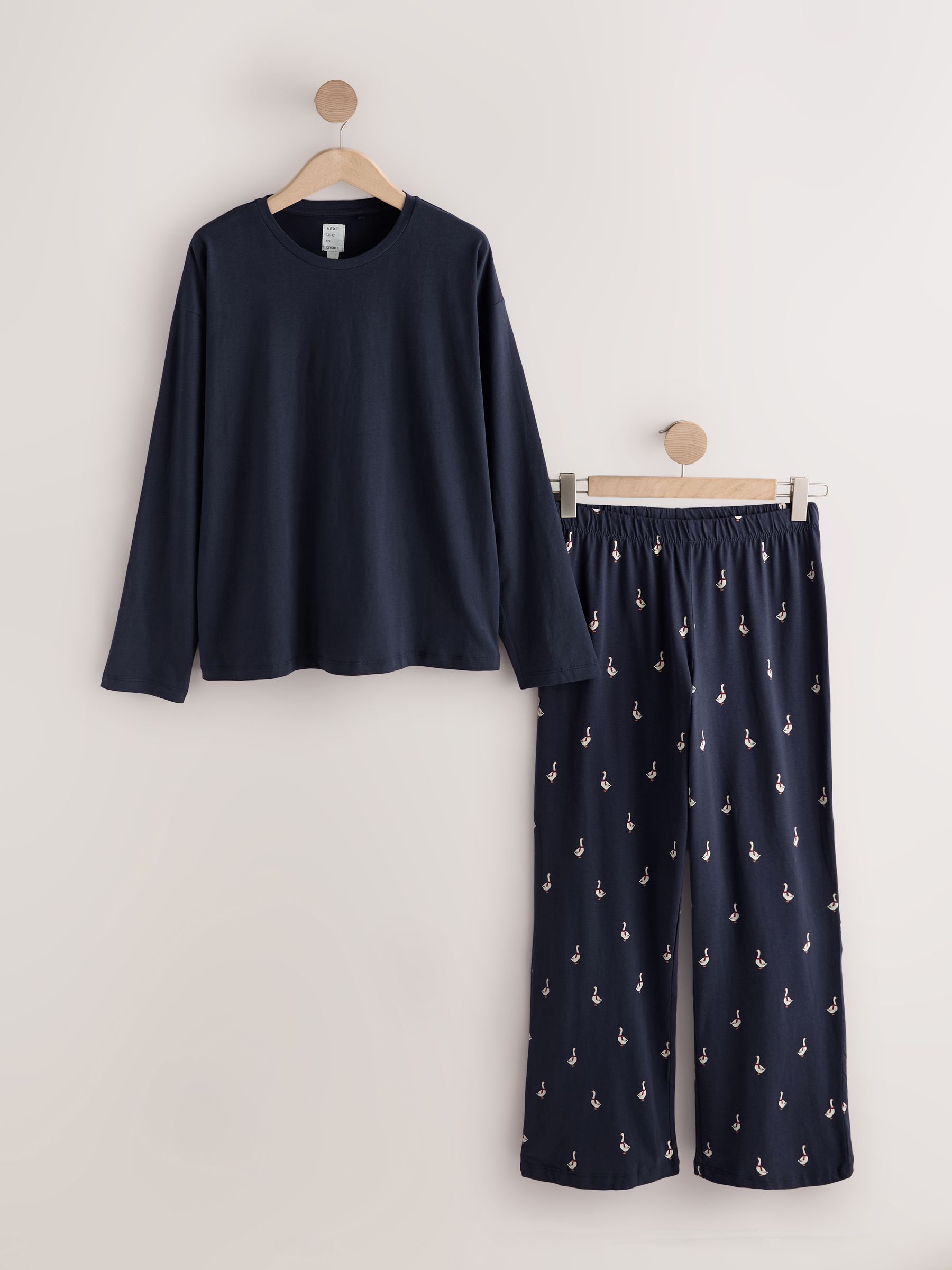 Long Sleeve Pyjamas - Navy Ducks - Regular - SIP Still Life