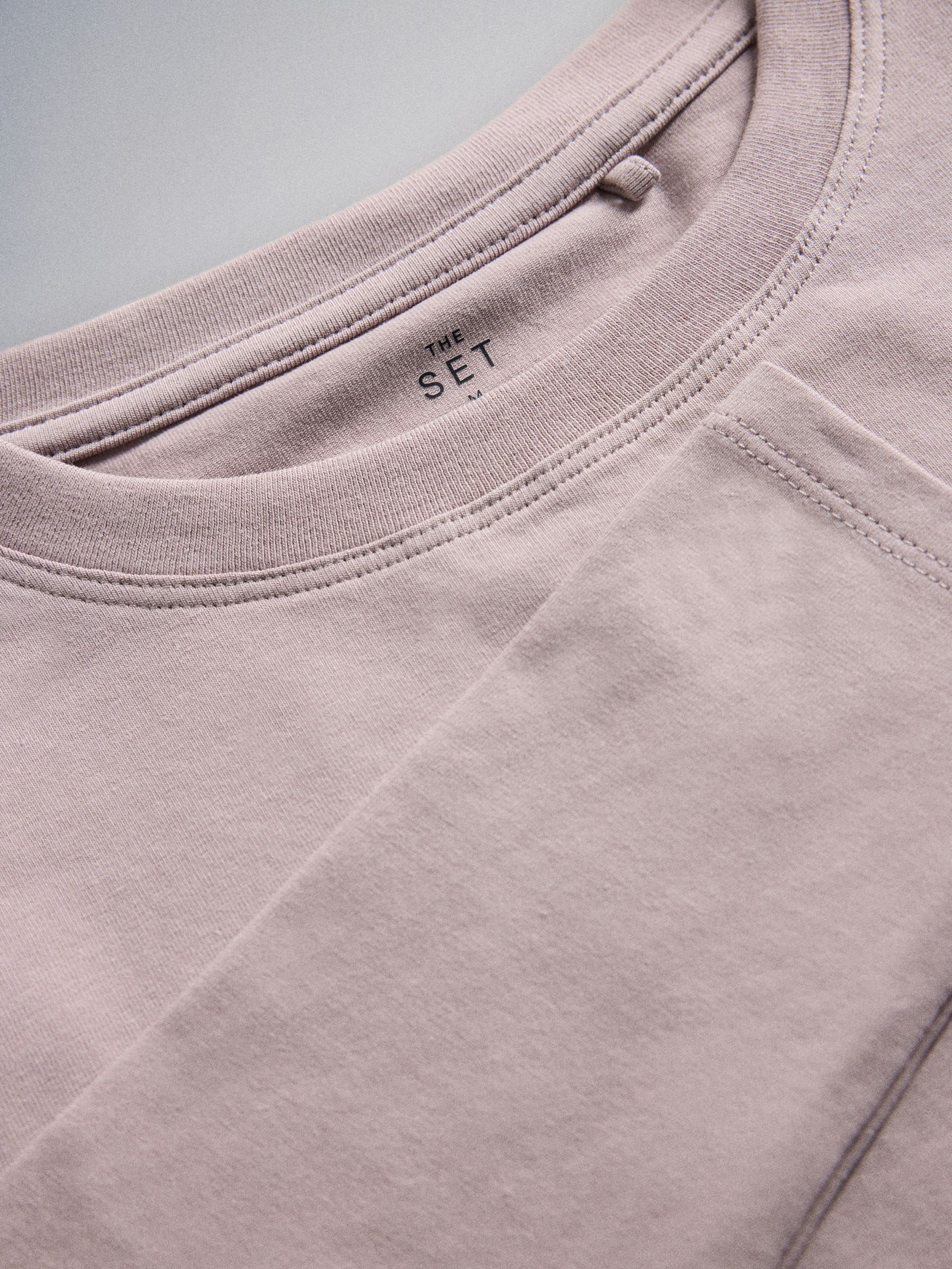 The Set 5 Pack Skinny Fit Crew Neck Long Sleeve T-Shirts - Brown/Pink/Purple/Cream/White - Regular - SIP Still Life