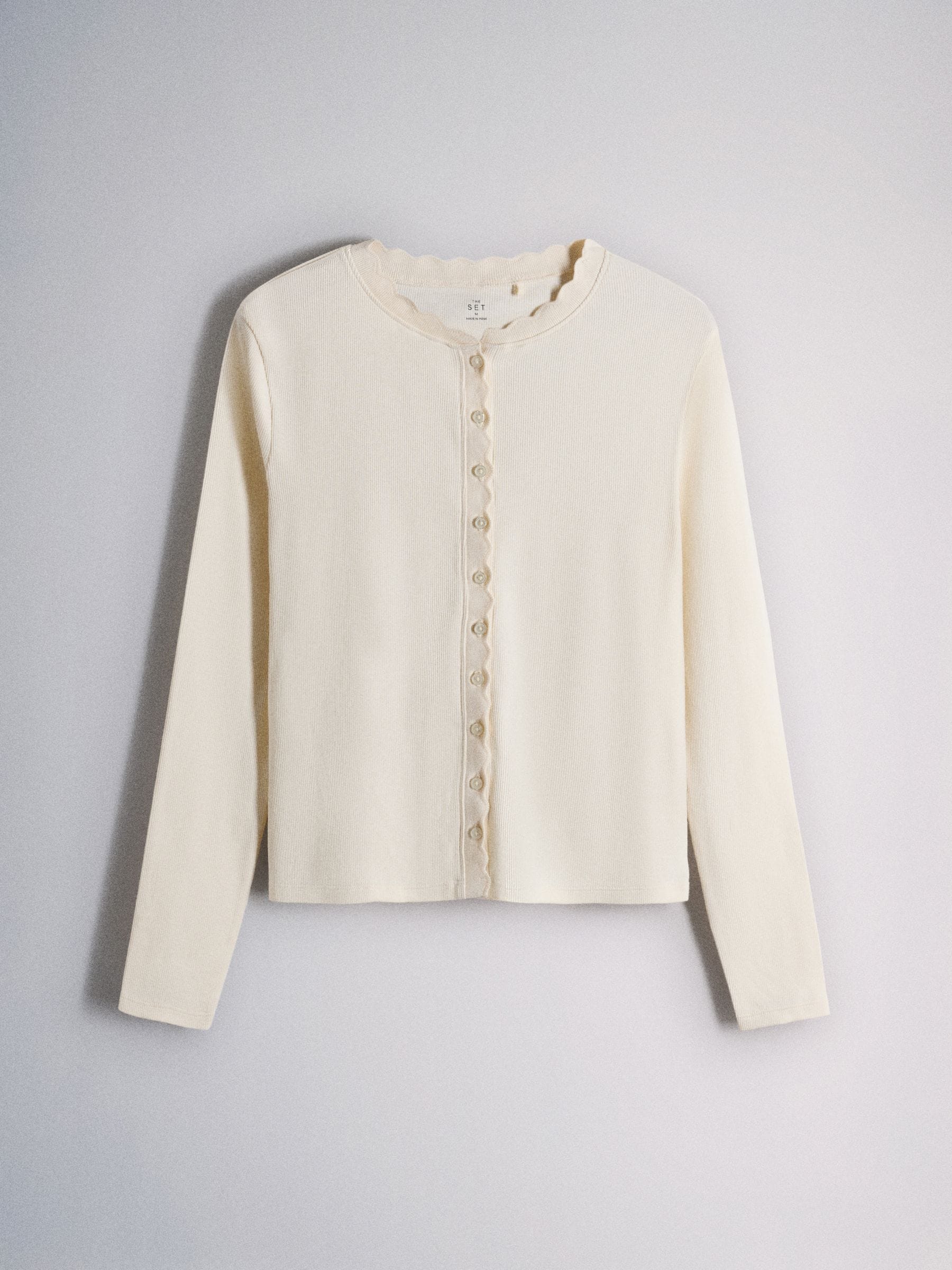 The Set 3 Pack Scallop Button Through Long Sleeve Tops - Burgundy/Berry/Cream - Regular - SIP Still Life